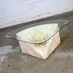 Postmodern Triangular Tessellated Stone Coffee Table Sphere Style Maitland Smith