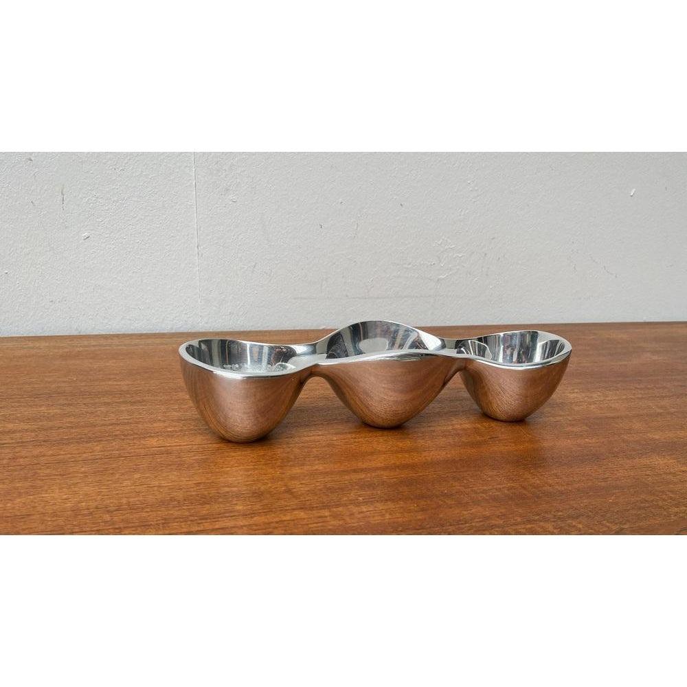 Postmodern Triple Metal Bowl by Steve Cozzolino for Nambe, 1990s In Excellent Condition For Sale In Hamburg, DE