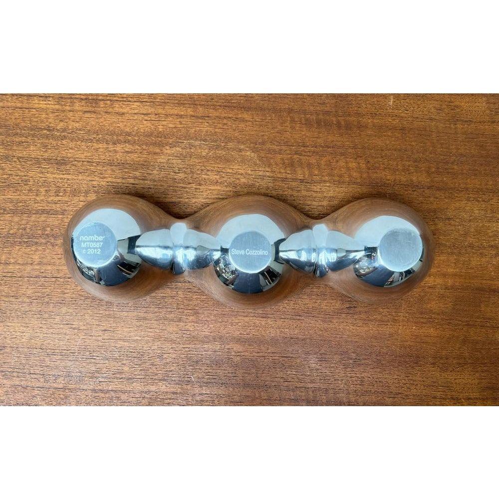 20th Century Postmodern Triple Metal Bowl by Steve Cozzolino for Nambe, 1990s For Sale