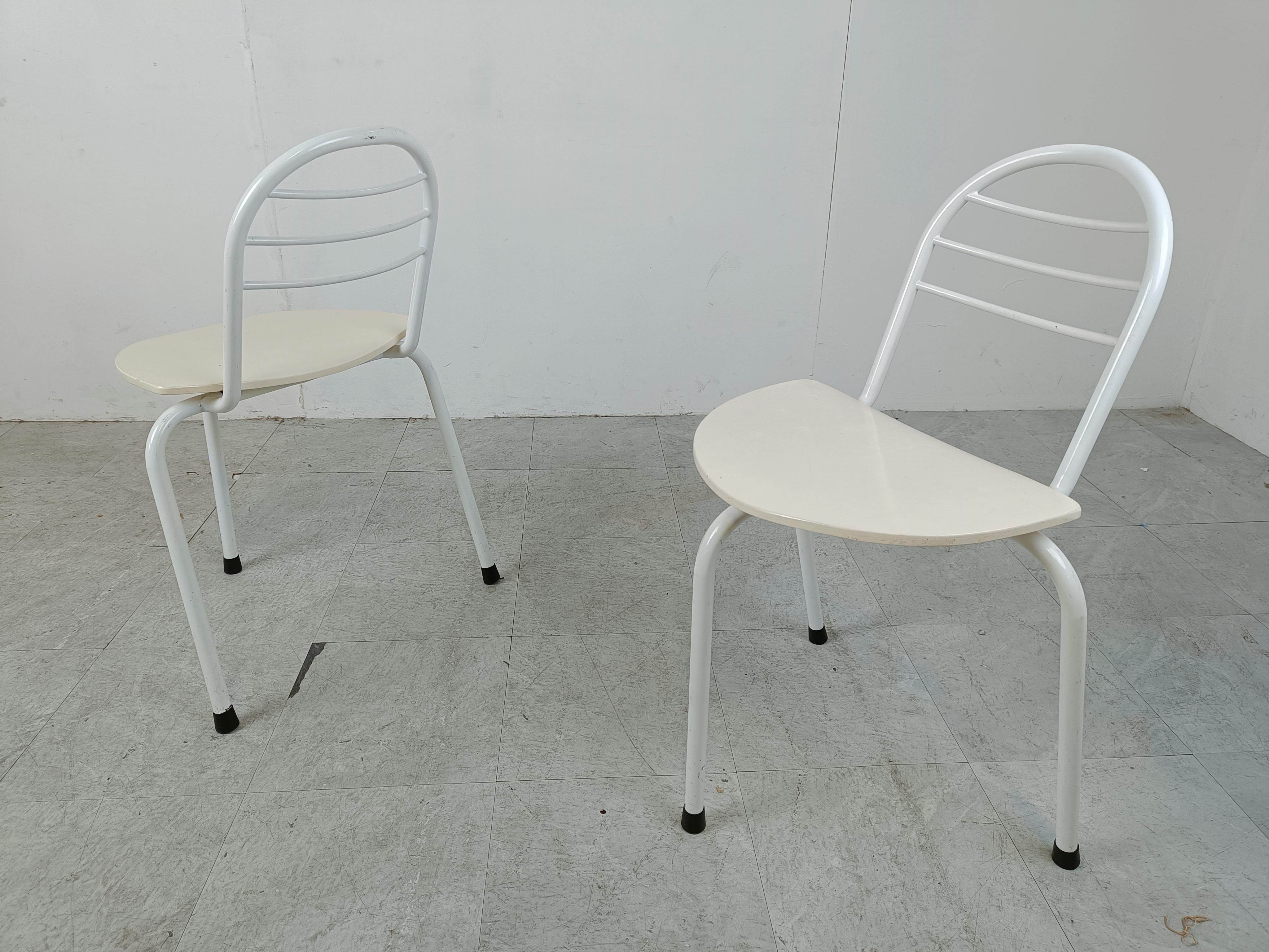 Postmodern tripod dining chairs, 1980s For Sale 1