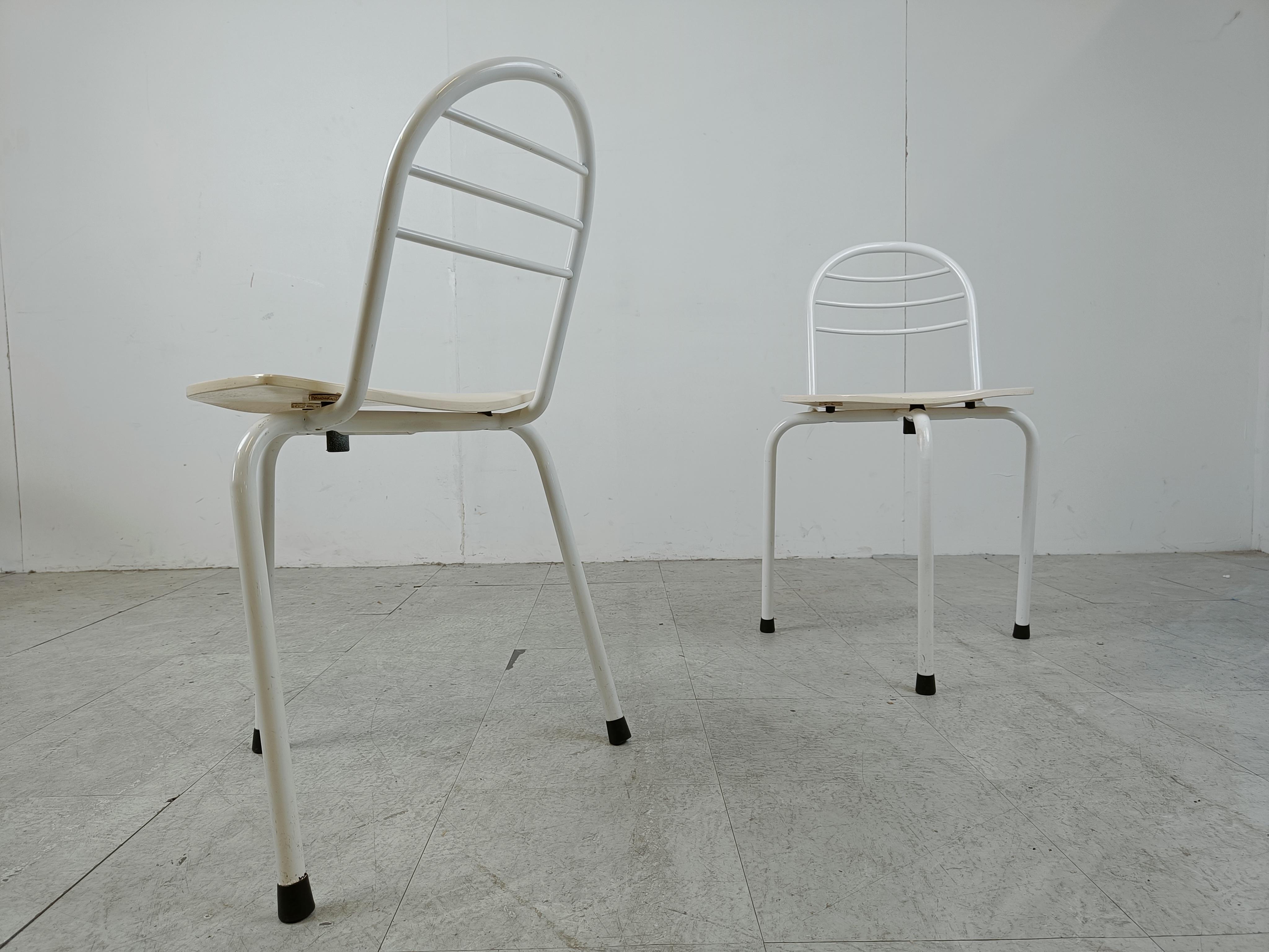 Postmodern tripod dining chairs, 1980s For Sale 2