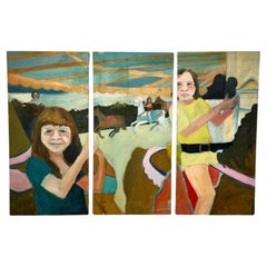 Postmodern Triptych by Amy Bradley, Circa 1980s