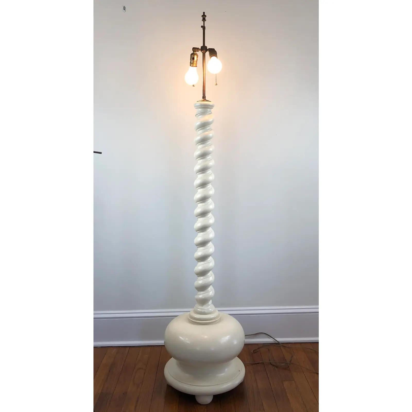 Mid-Century Modern Twist Floor Lamp Michael Taylor Style For Sale