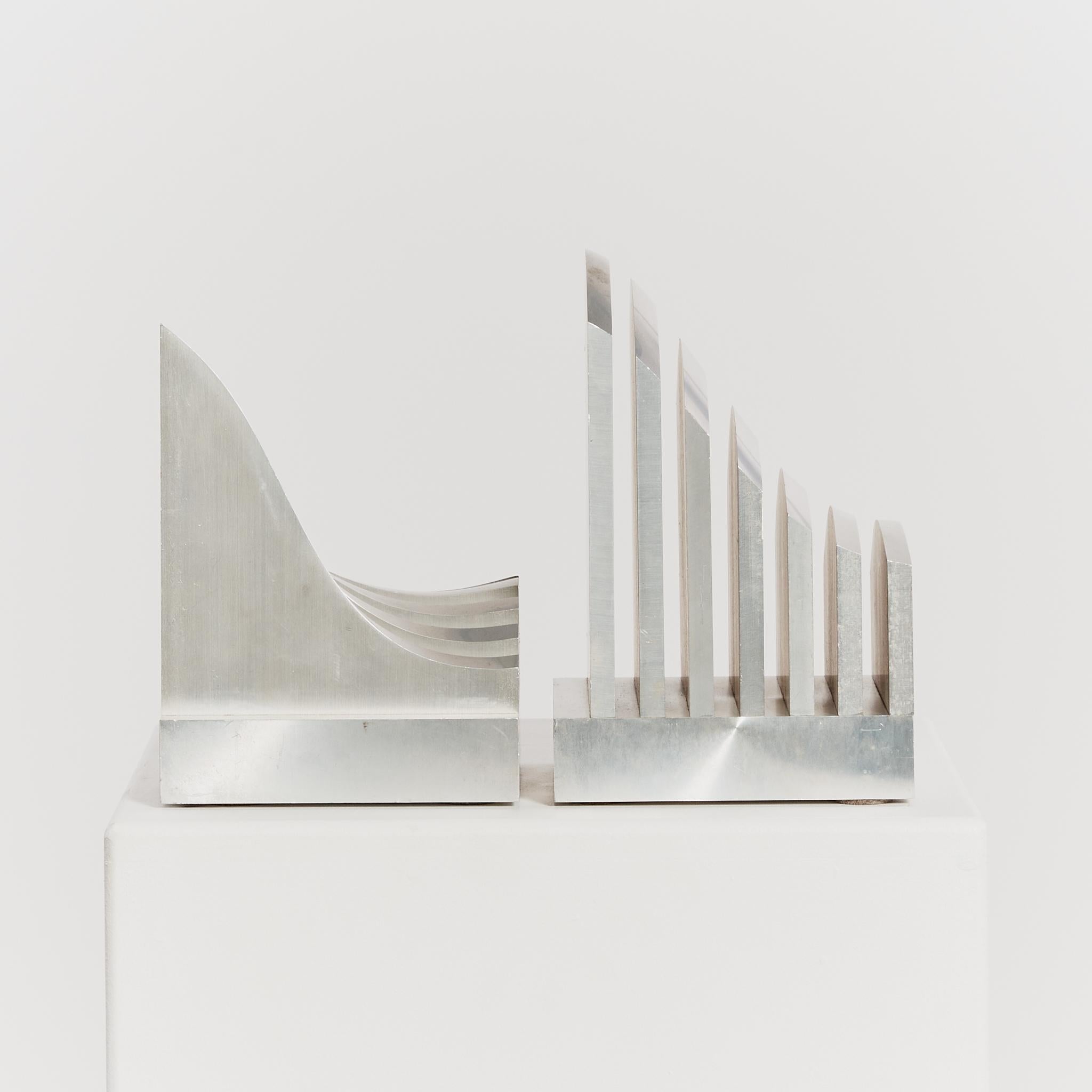 20th Century Postmodern undulating stainless steel tabletop sculpture by Jiro Sugawara 