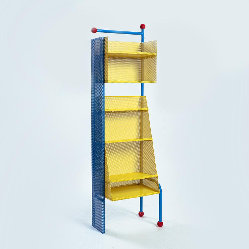 Postmodern unique Bookrack in colours of Rietveld, De stijl and Mathieu Mategot For Sale 1