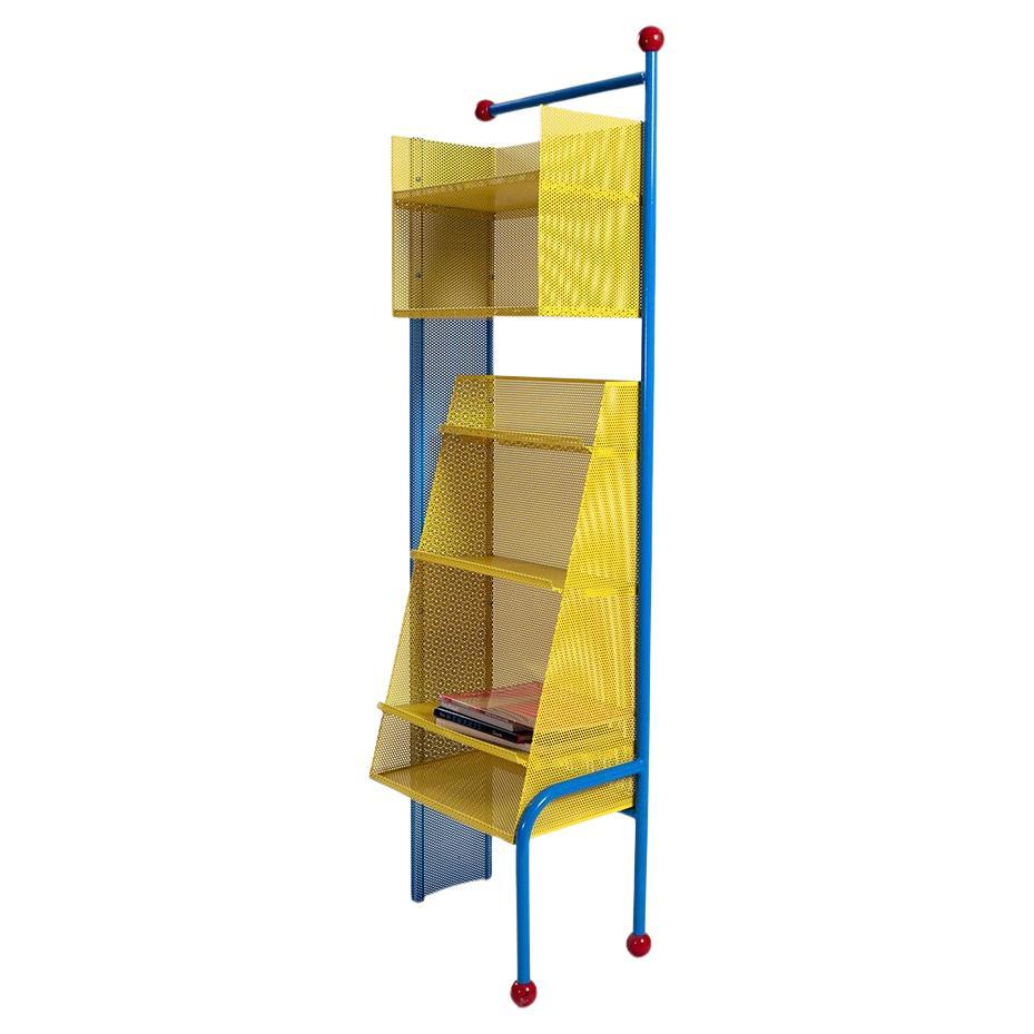Postmodern unique Bookrack in colours of Rietveld, De stijl and Mathieu Mategot For Sale