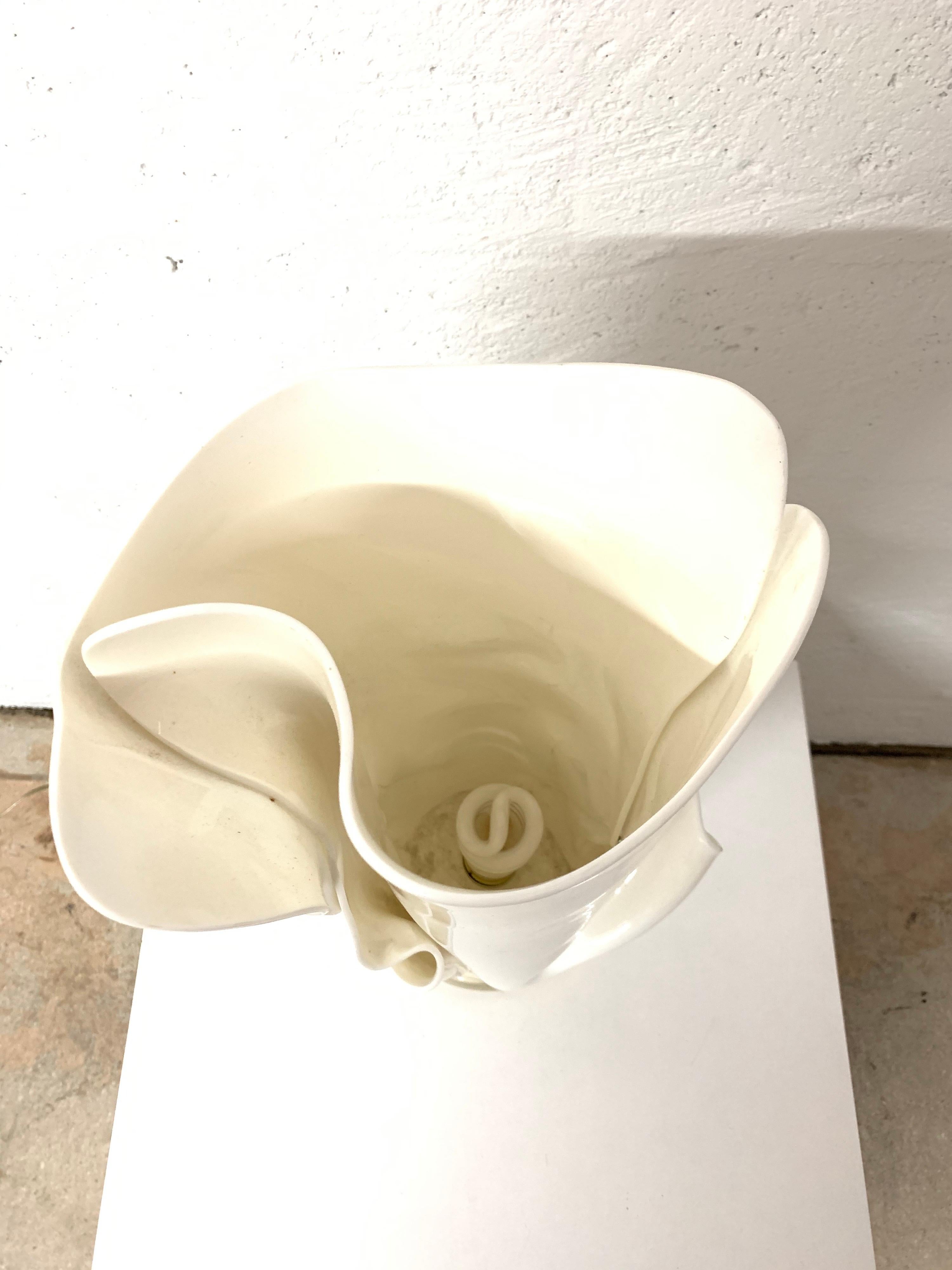 Acrylic Postmodern Van Teal Handkerchief Lamp, Signed