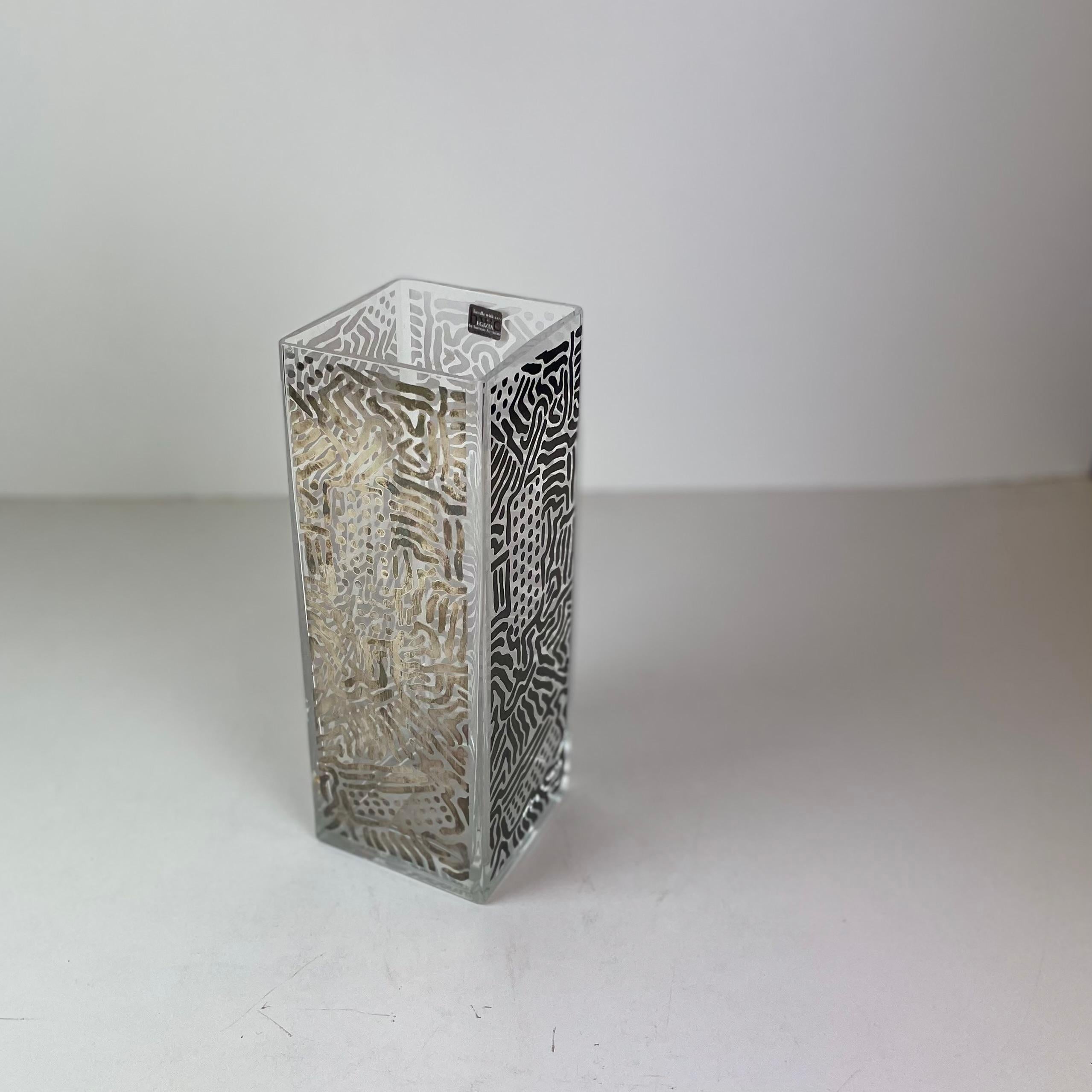 Jarrón postmoderno de Nathalie du Pasquier para HWC Egizia & Sottsass Associati, 199 Cristal en venta