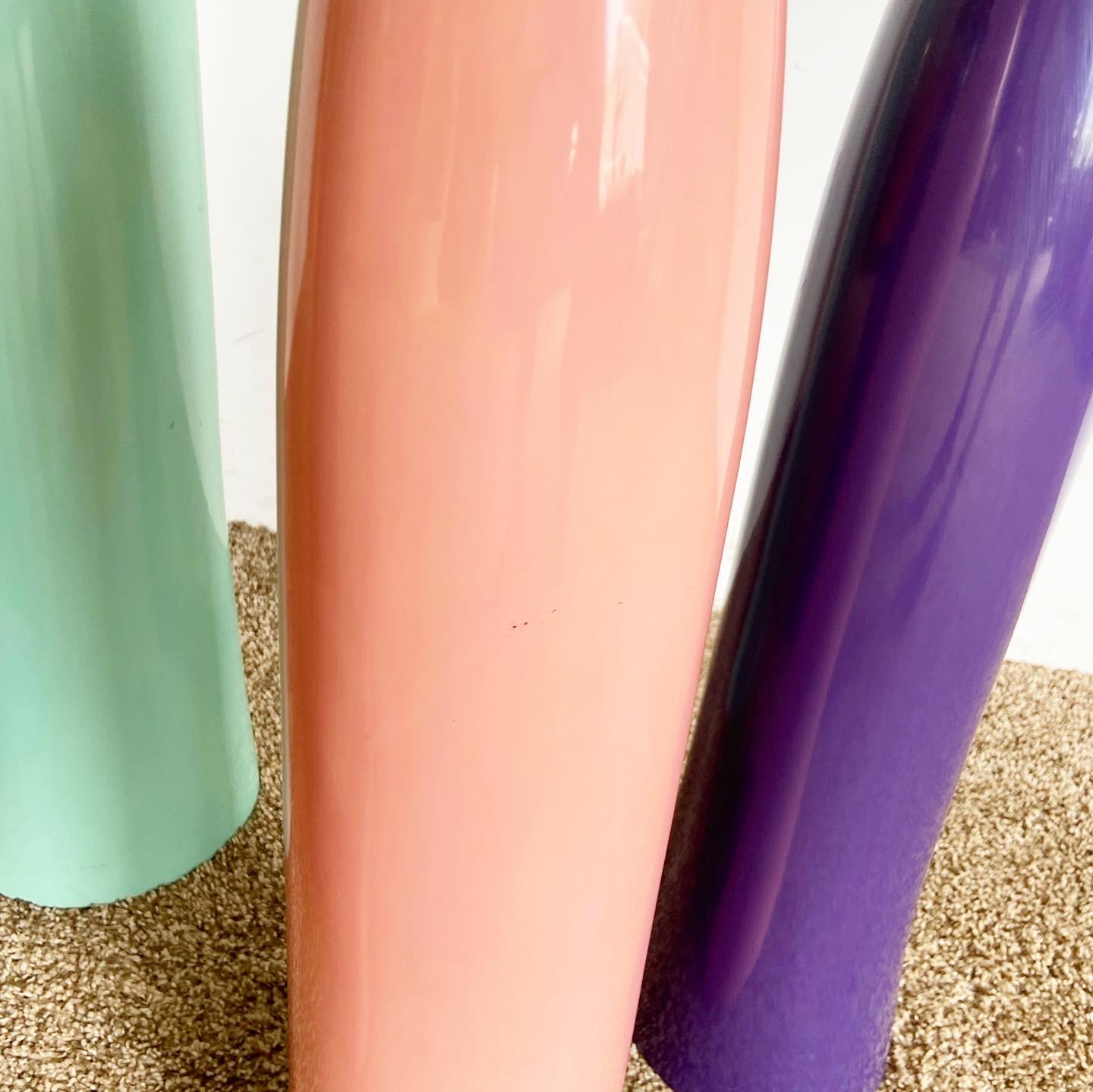 Vietnamese Postmodern Vases by Oggetti in Pink, Purple, and Teal - 6 Pieces For Sale
