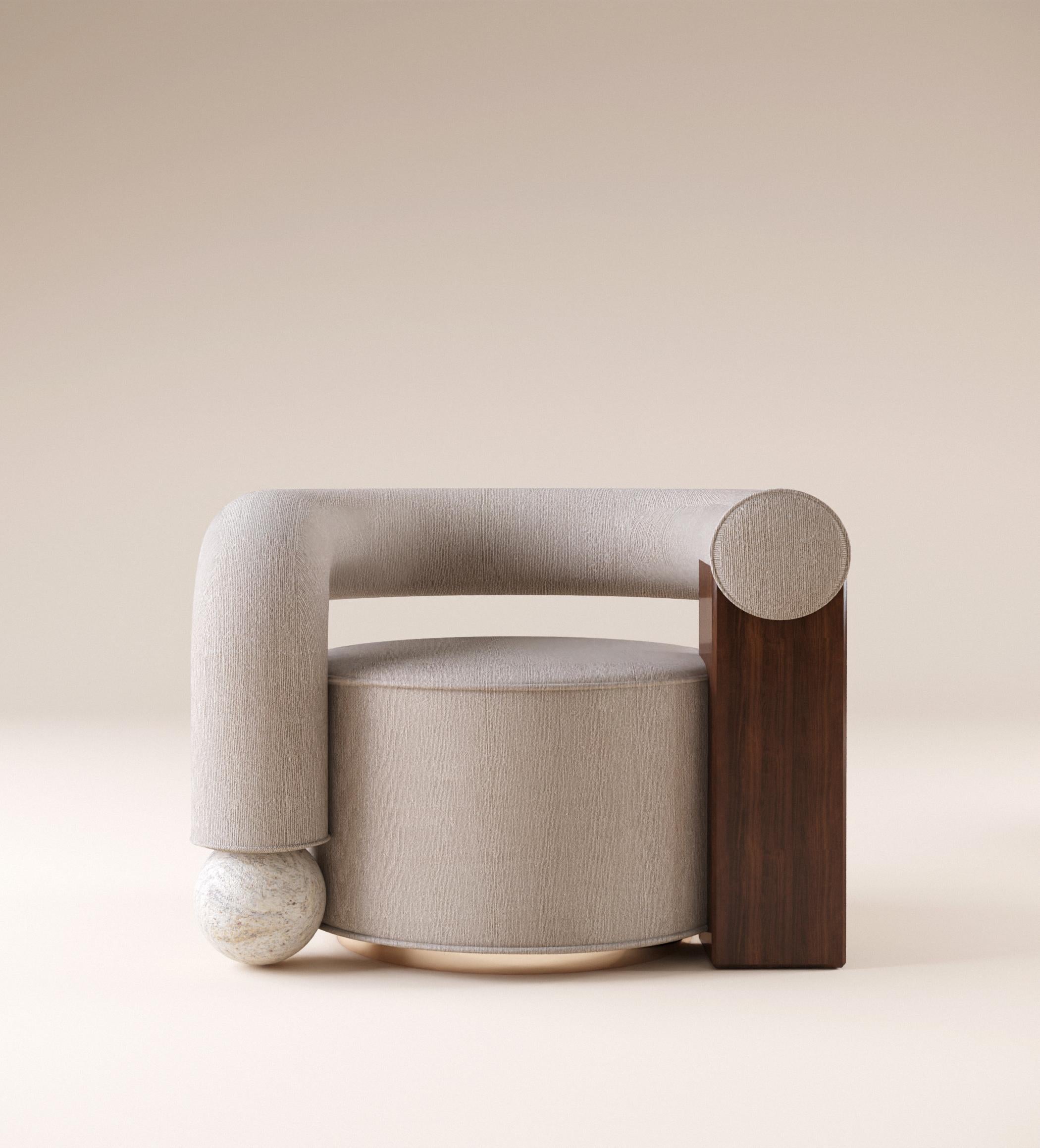 Postmodern Galatea Armchair Kirkby Fabric Handmade in Portugal by Malabar For Sale 6