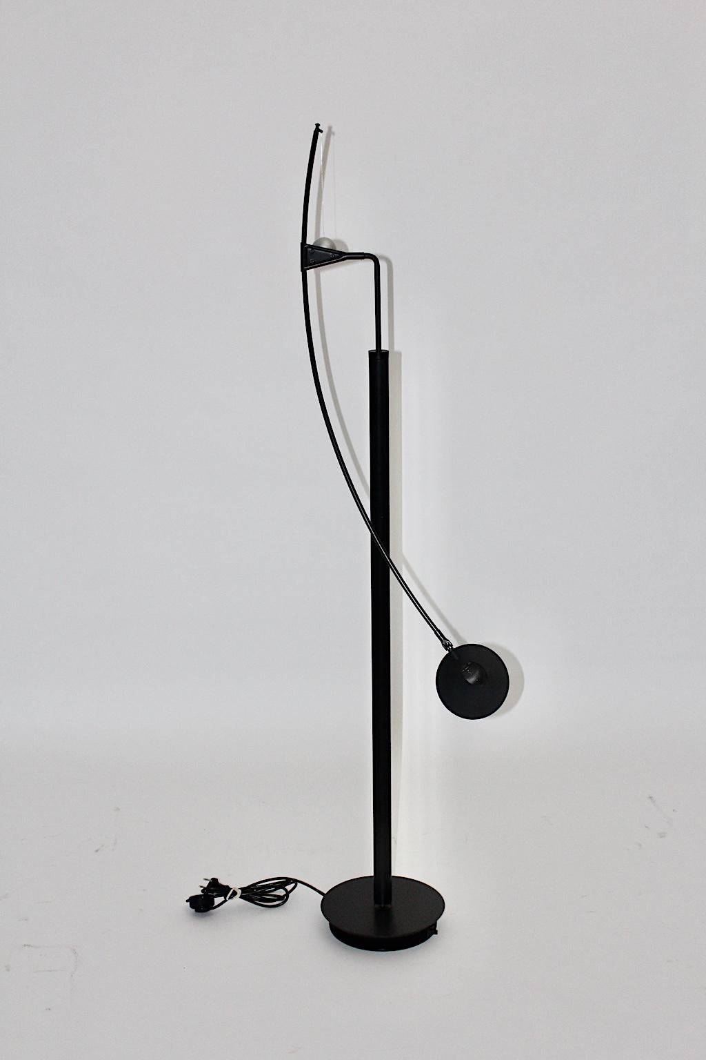 Postmodern Vintage Black Floor Lamp by Carlo Forcolini 1989 for Artemide Italy For Sale 1