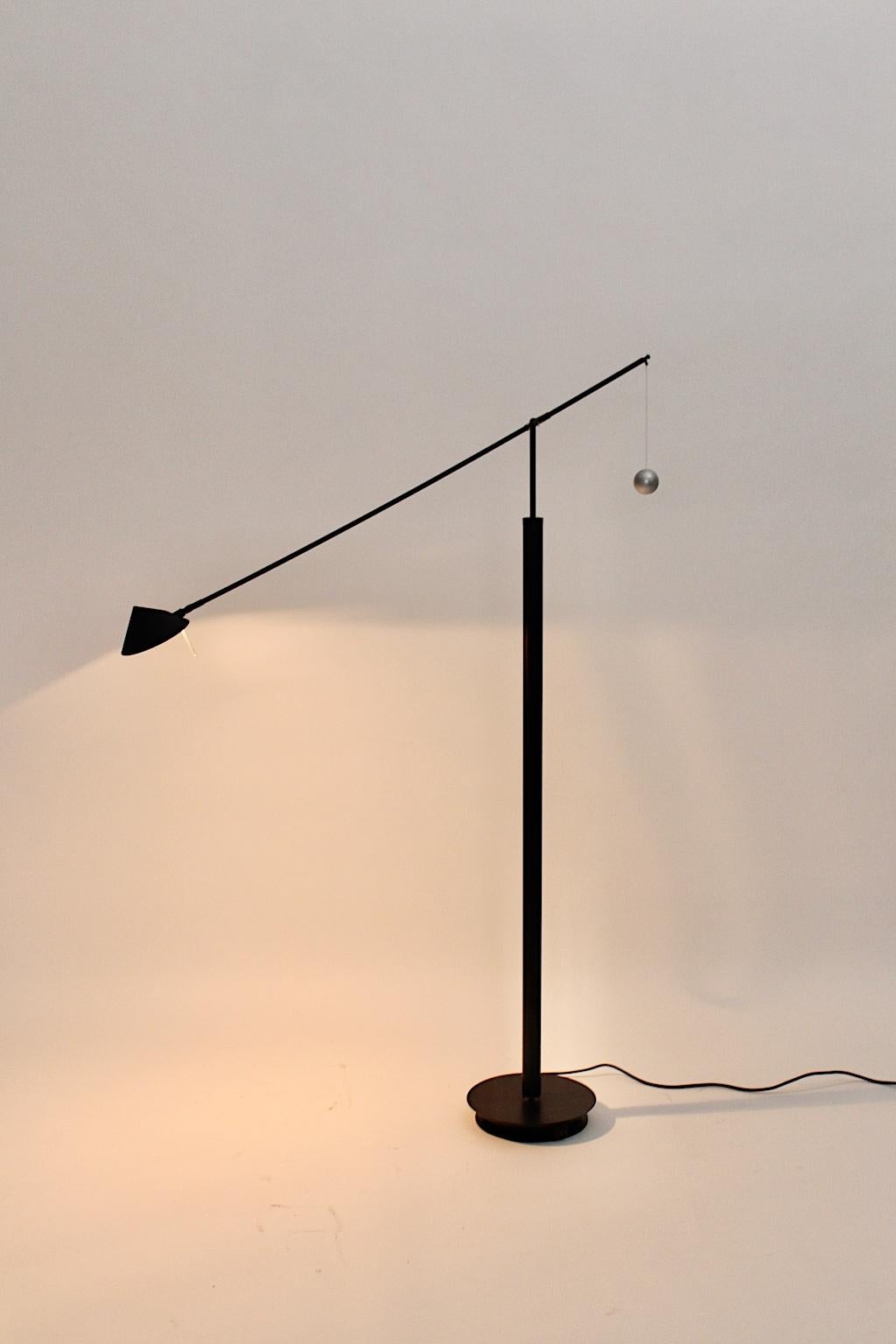 Late 20th Century Postmodern Vintage Black Floor Lamp by Carlo Forcolini 1989 for Artemide Italy For Sale