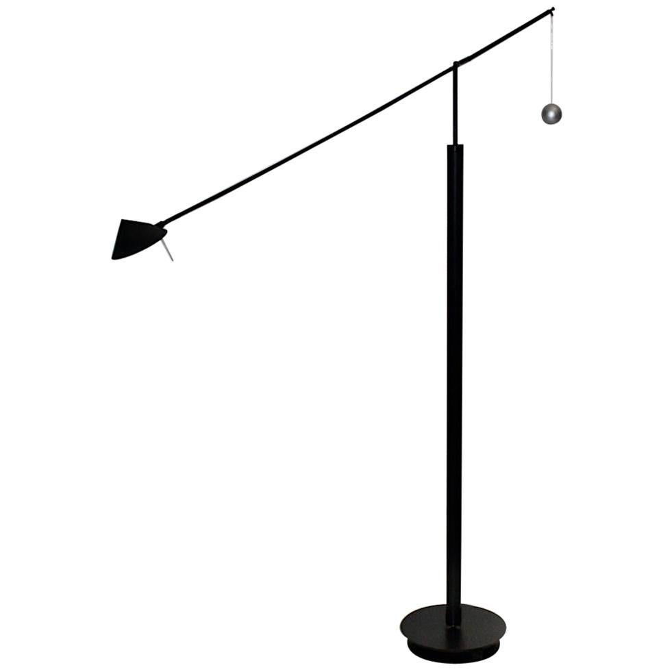 Postmodern Vintage Black Floor Lamp by Carlo Forcolini 1989 for Artemide Italy For Sale