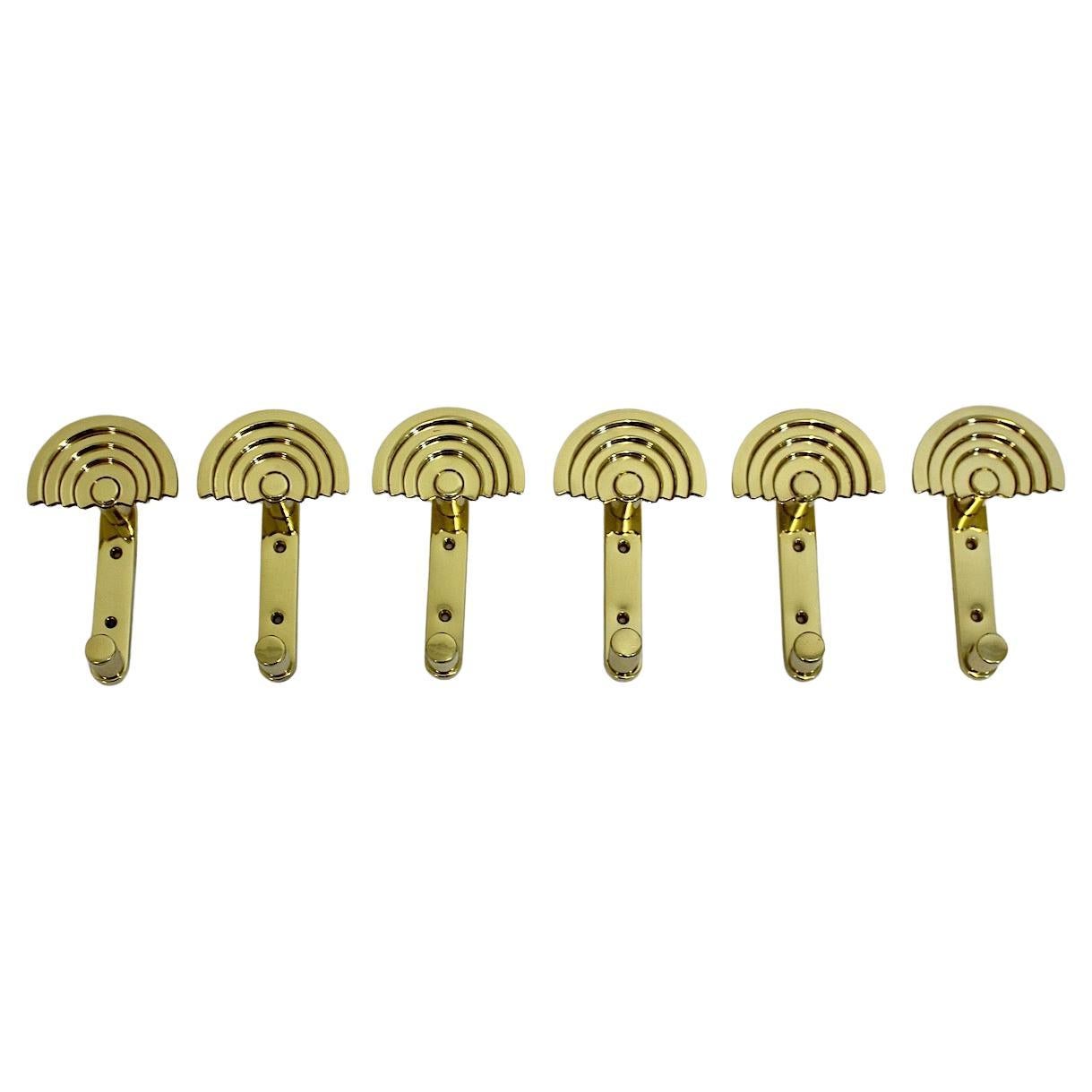 Postmodern Vintage Brass Six Wall Hooks SE 314 C Ettore Sottsass 1985 Italy For Sale