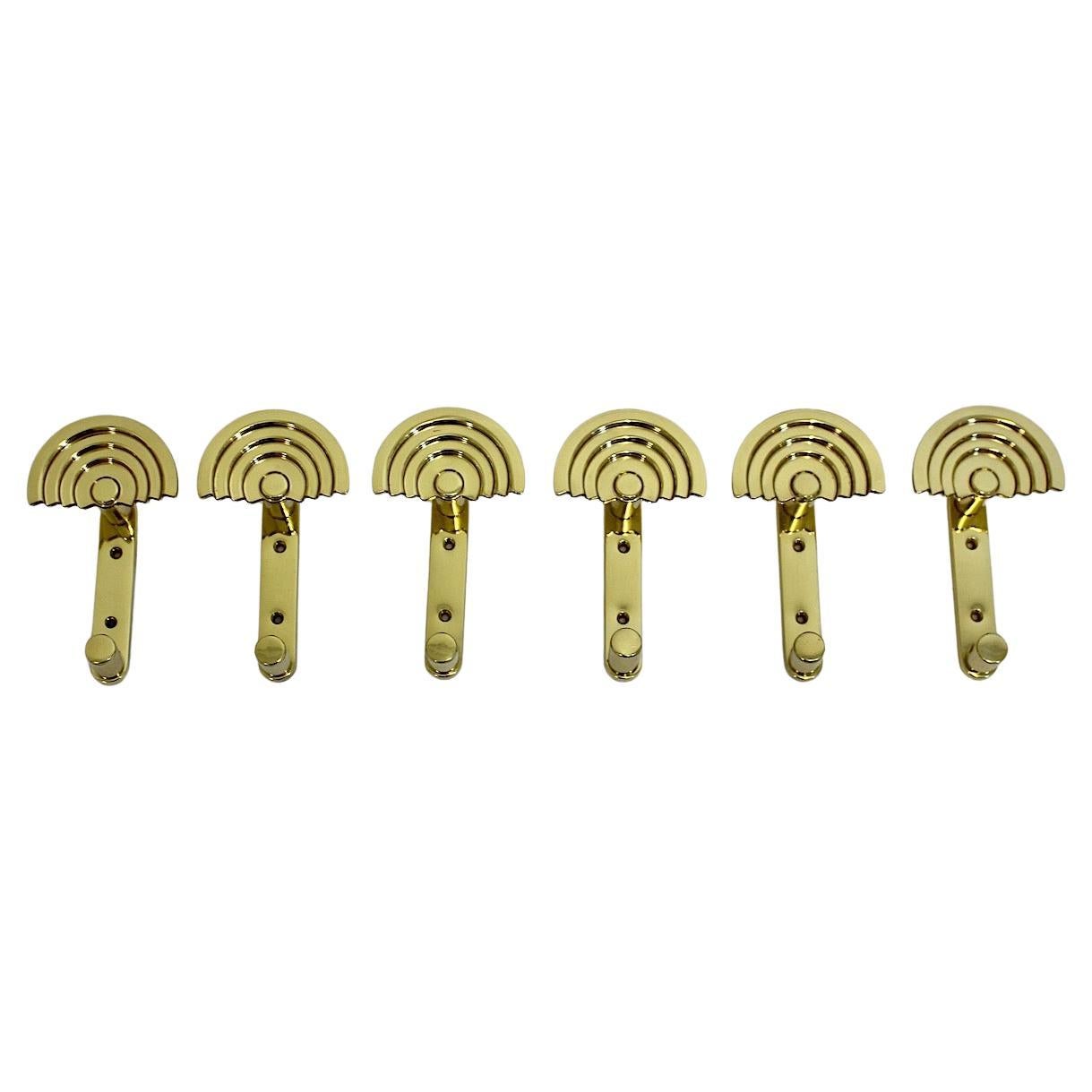 Postmoderne Vintage Brass Six Wall Hooks SE 314 C Ettore Sottsass 1985 Italy