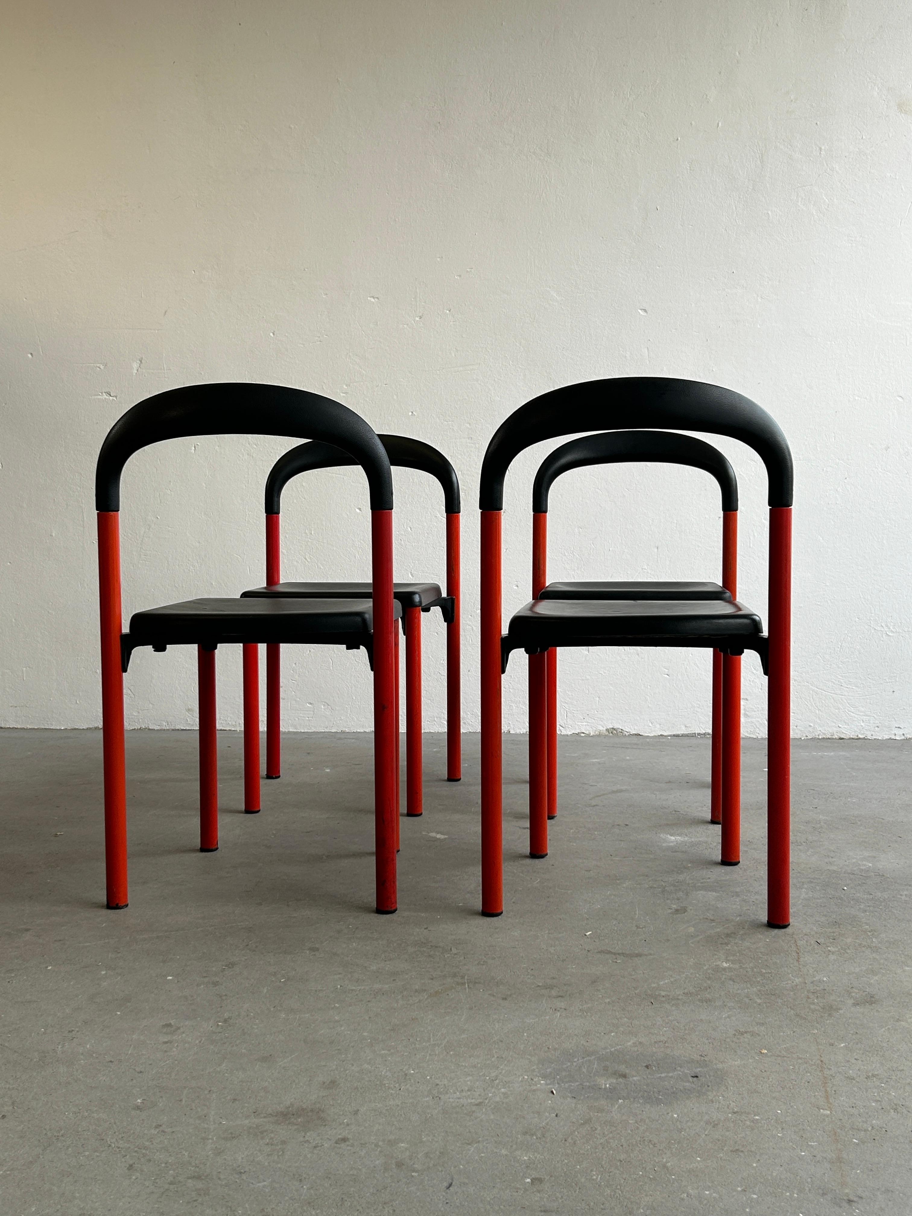 Postmodern Vintage Chairs in Style of Cassina 501 Göteborg Chairs Cassina, 1980s In Good Condition In Zagreb, HR