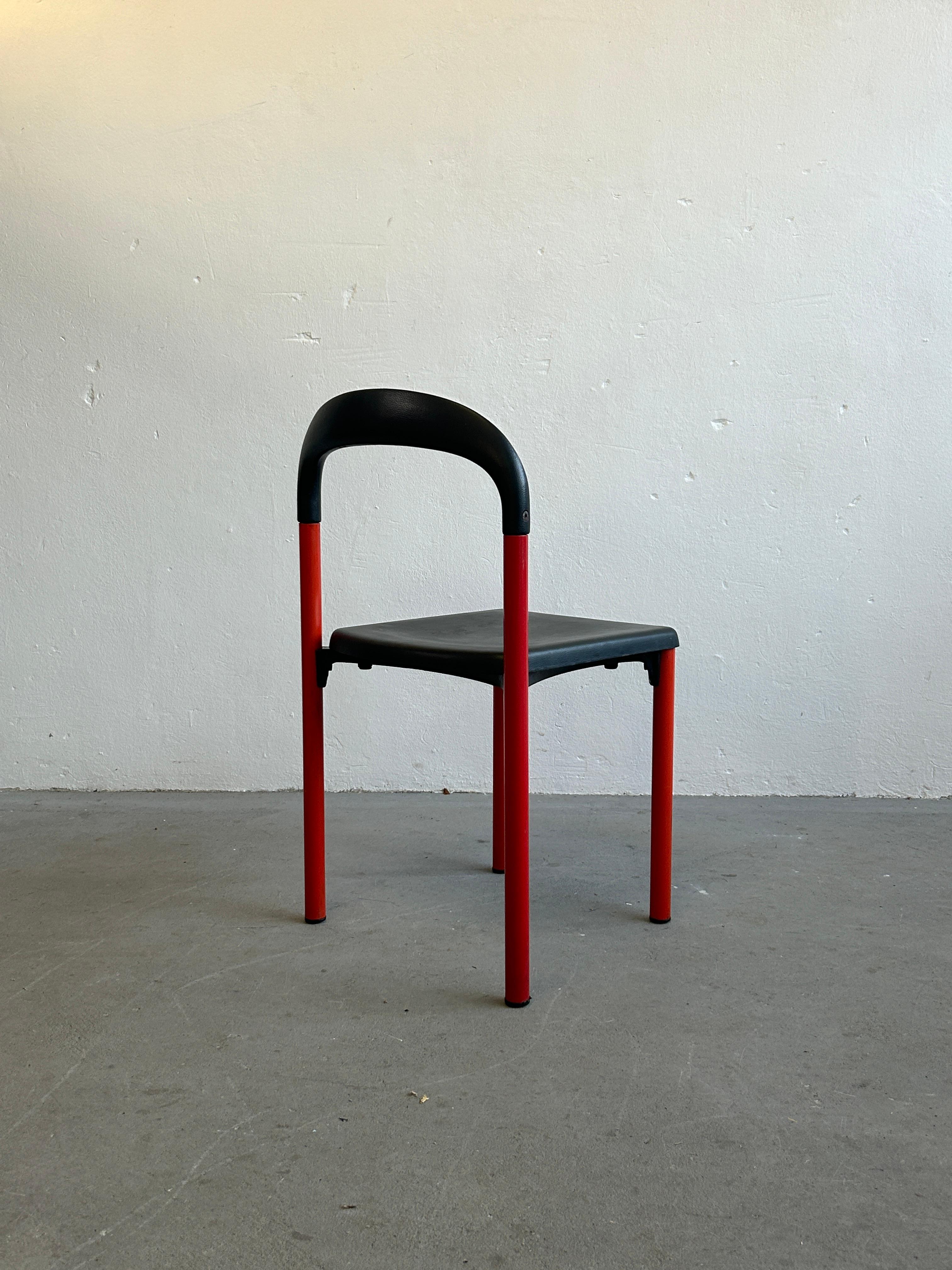 Metal Postmodern Vintage Chairs in Style of Cassina 501 Göteborg Chairs Cassina, 1980s