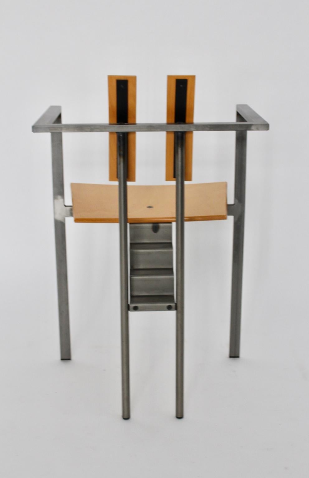 Sechser-Set Esszimmerstühle aus Metallbuche im Vintage-Stil, um 1980, Italien im Angebot 8