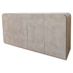 Postmodernes Vintage-Wasserfall-Sideboard aus Laminat in Pastell, Rosa, Blau und Pfirsich, USA 1980er Jahre