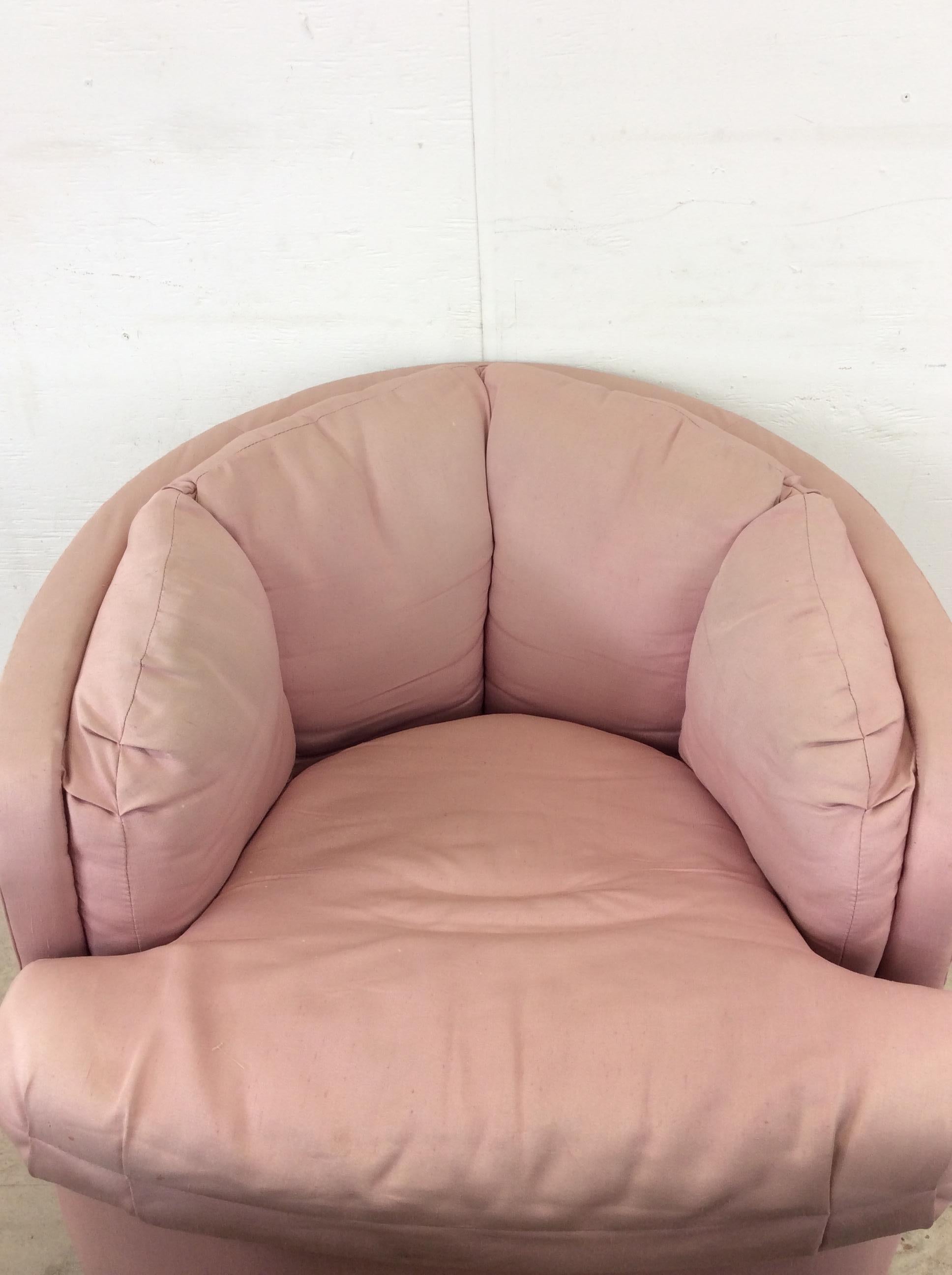 Postmodern Vintage Pink Upholstered Club Chair by Carsons 4
