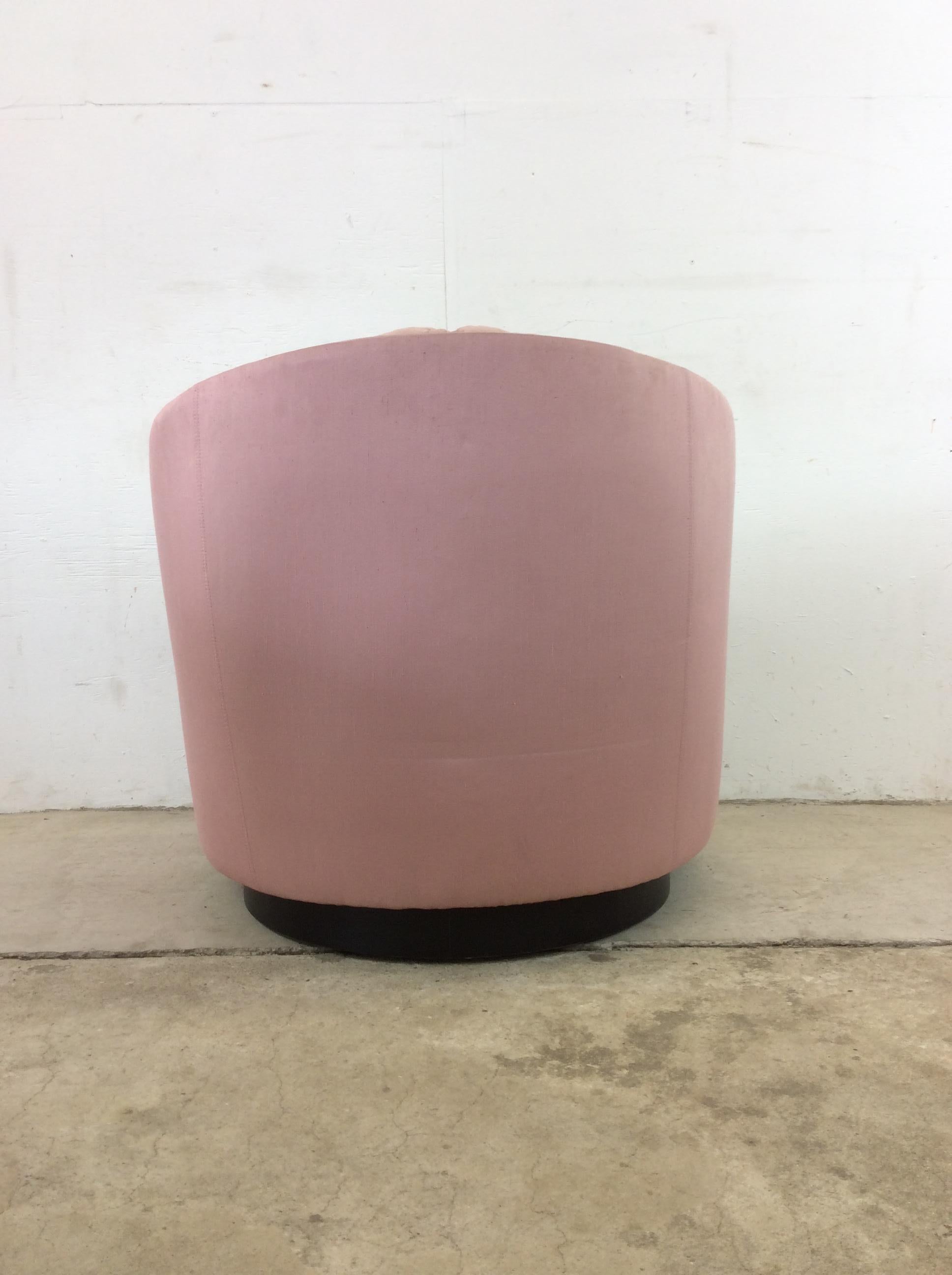 Postmodern Vintage Pink Upholstered Club Chair by Carsons 8