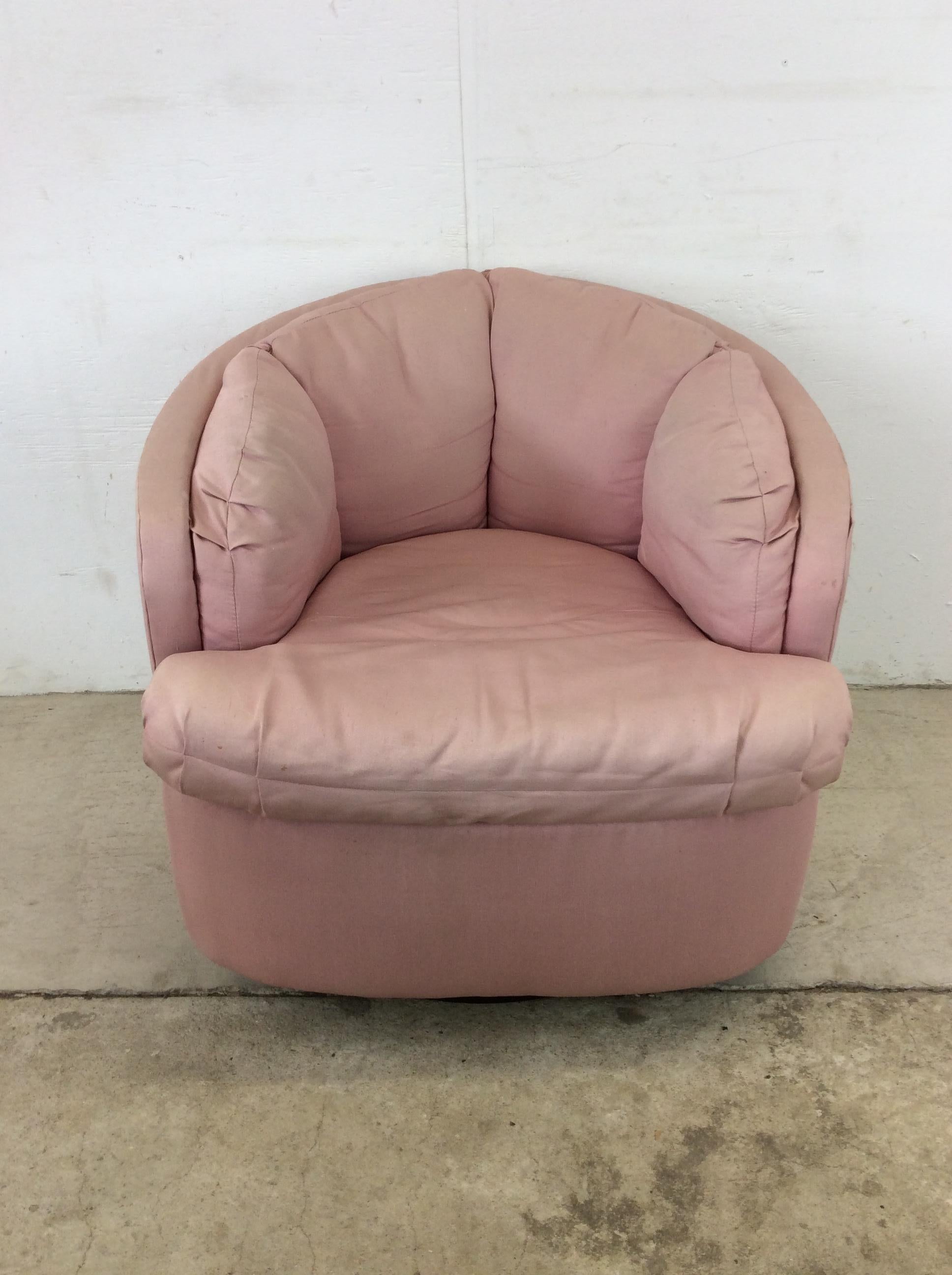 Post-Modern Postmodern Vintage Pink Upholstered Club Chair by Carsons