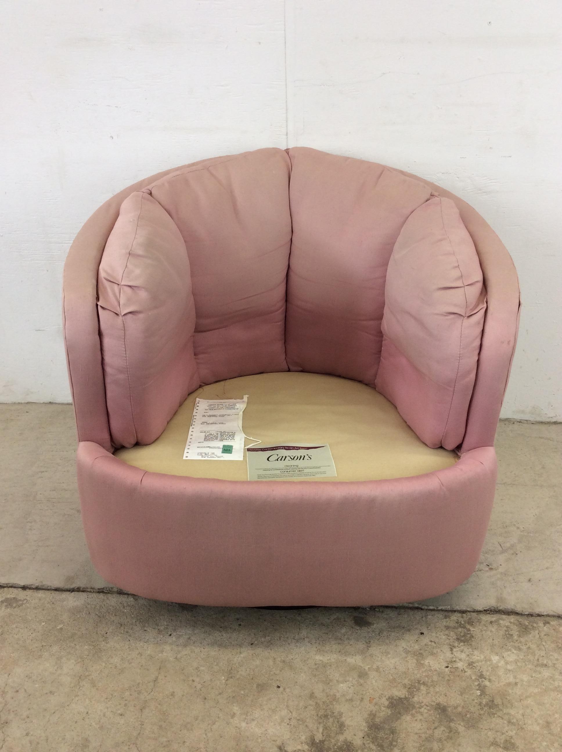 Postmodern Vintage Pink Upholstered Club Chair by Carsons 1