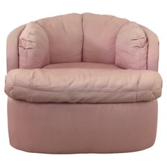 Fauteuil club rose postmoderne rembourré vintage par Carsons