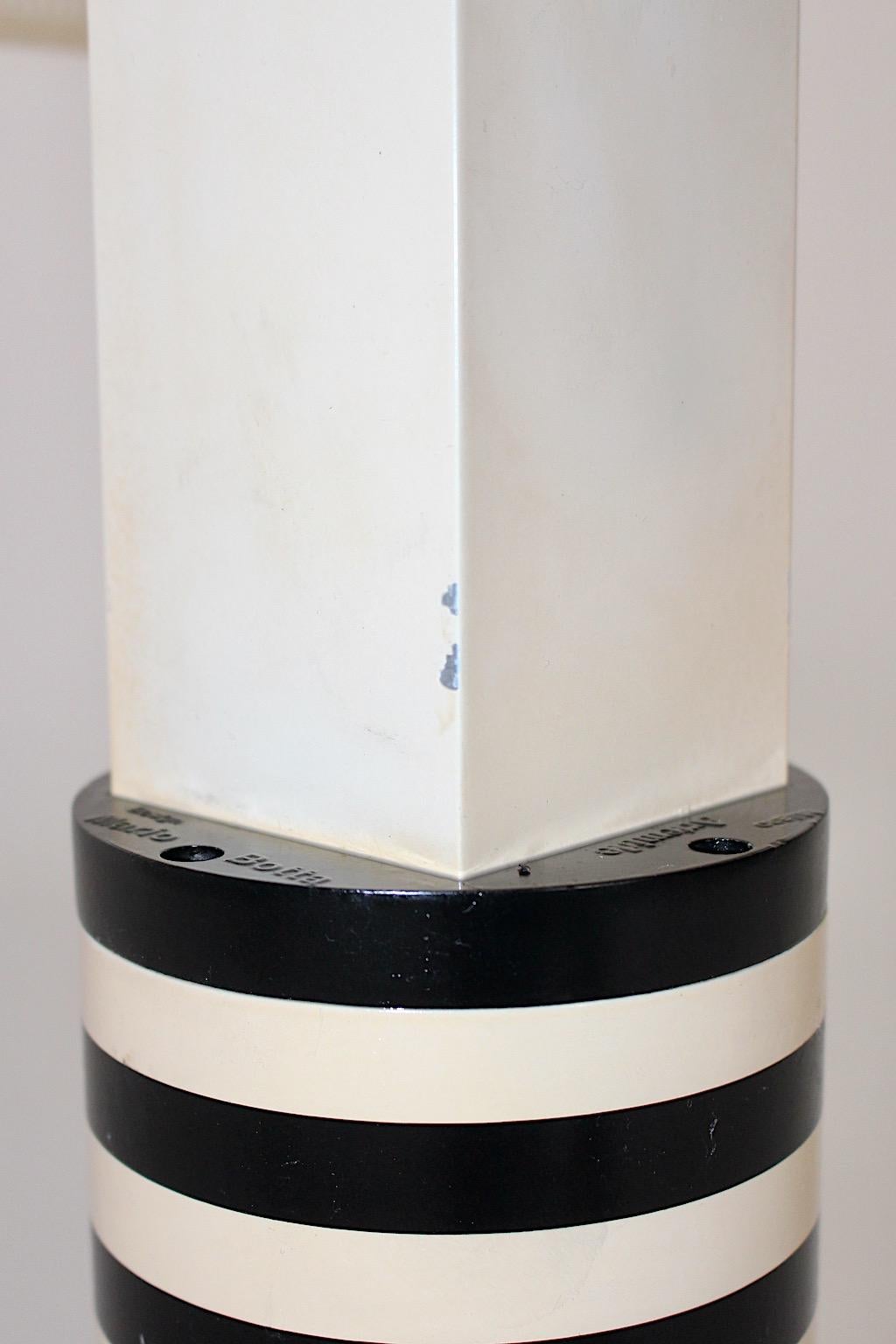Postmodern Vintage Shogun Black White Table Lamp Mario Botta Artemide 1986 Italy 13