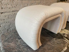 Postmodern Vintage Waterfall Ottomans, a Pair