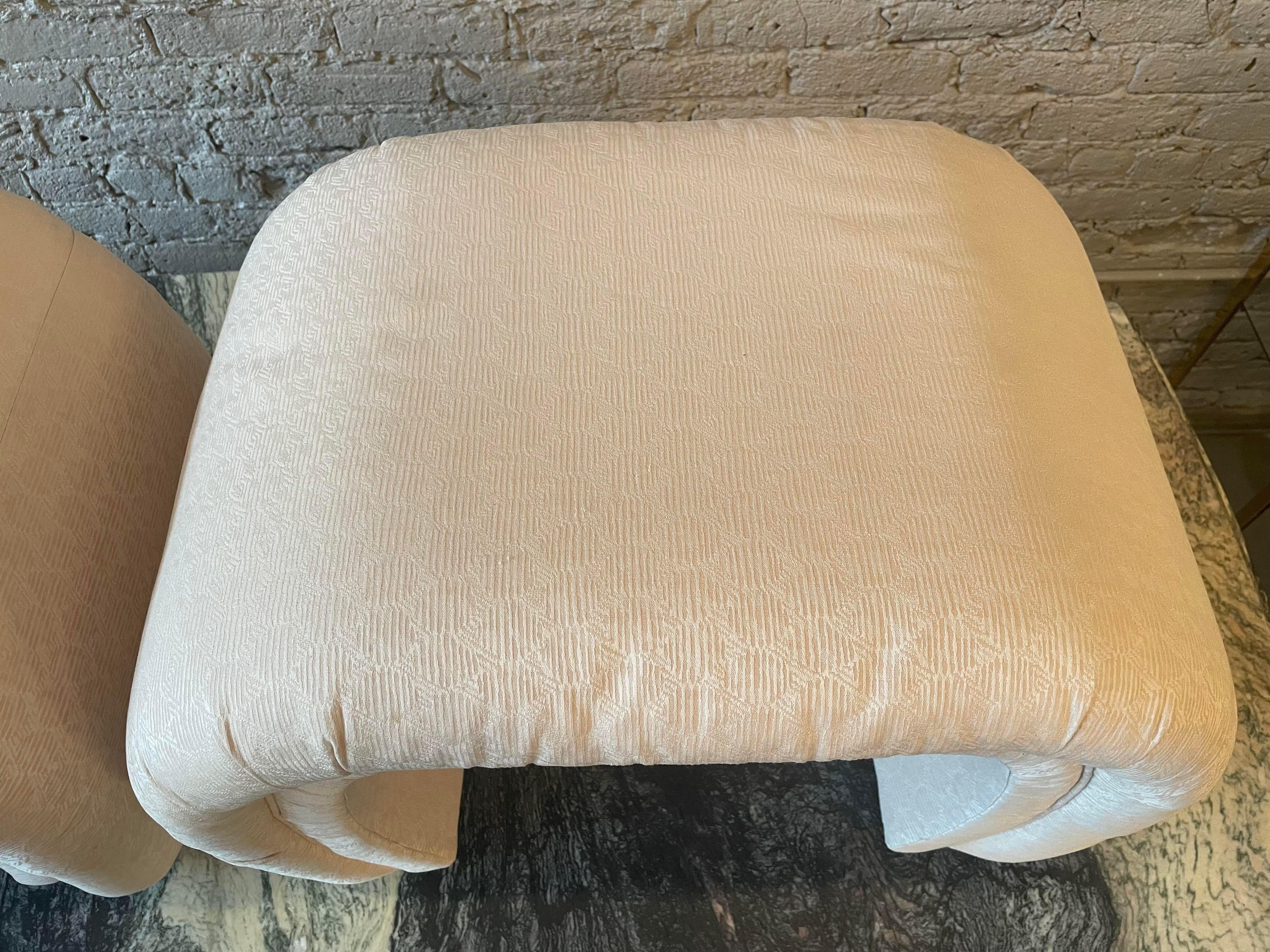 Post-Modern Postmodern Vintage Waterfall Ottomans, a Pair For Sale