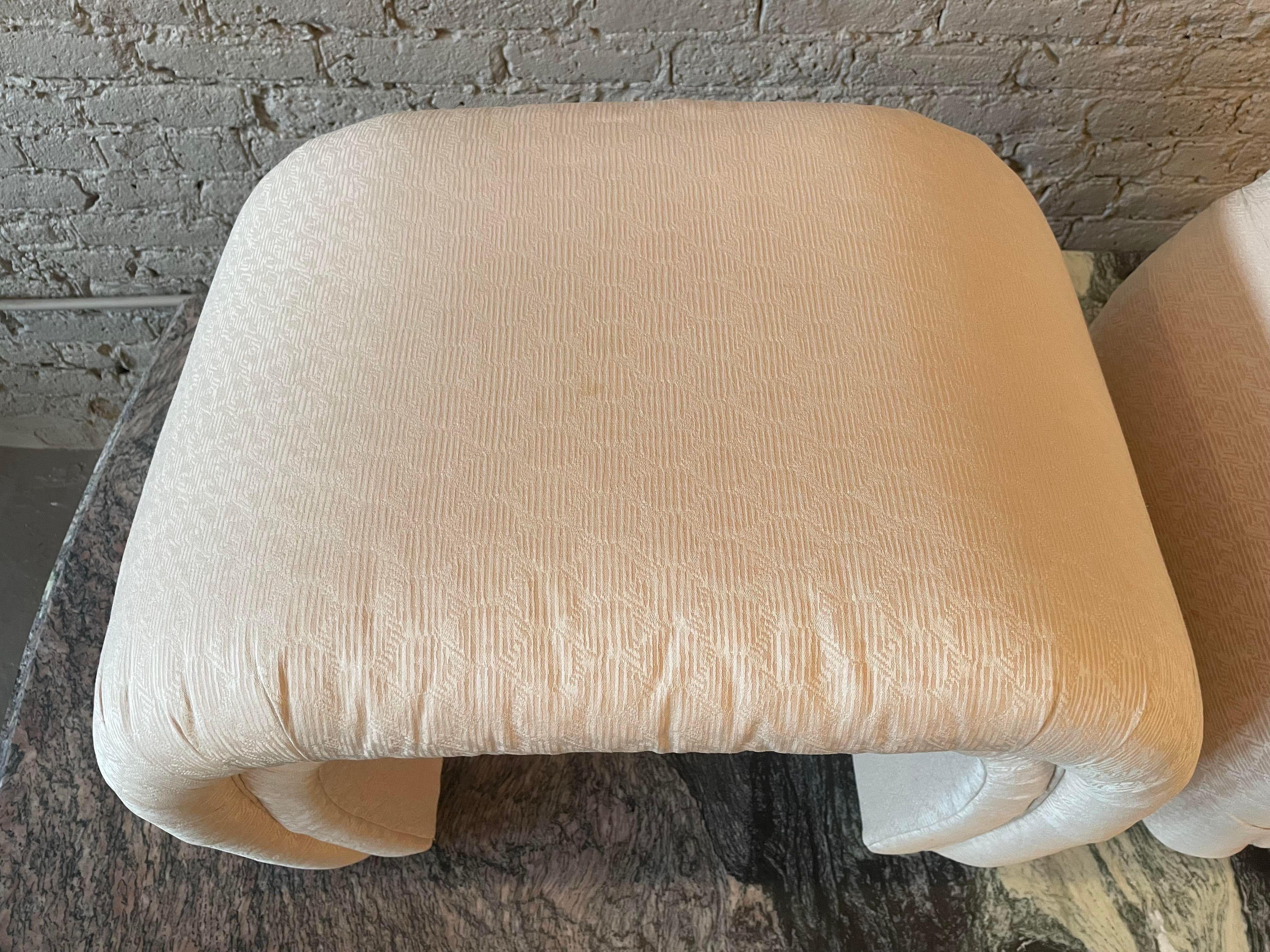 Postmodern Vintage Waterfall Ottomans, a Pair In Good Condition For Sale In Chicago, IL