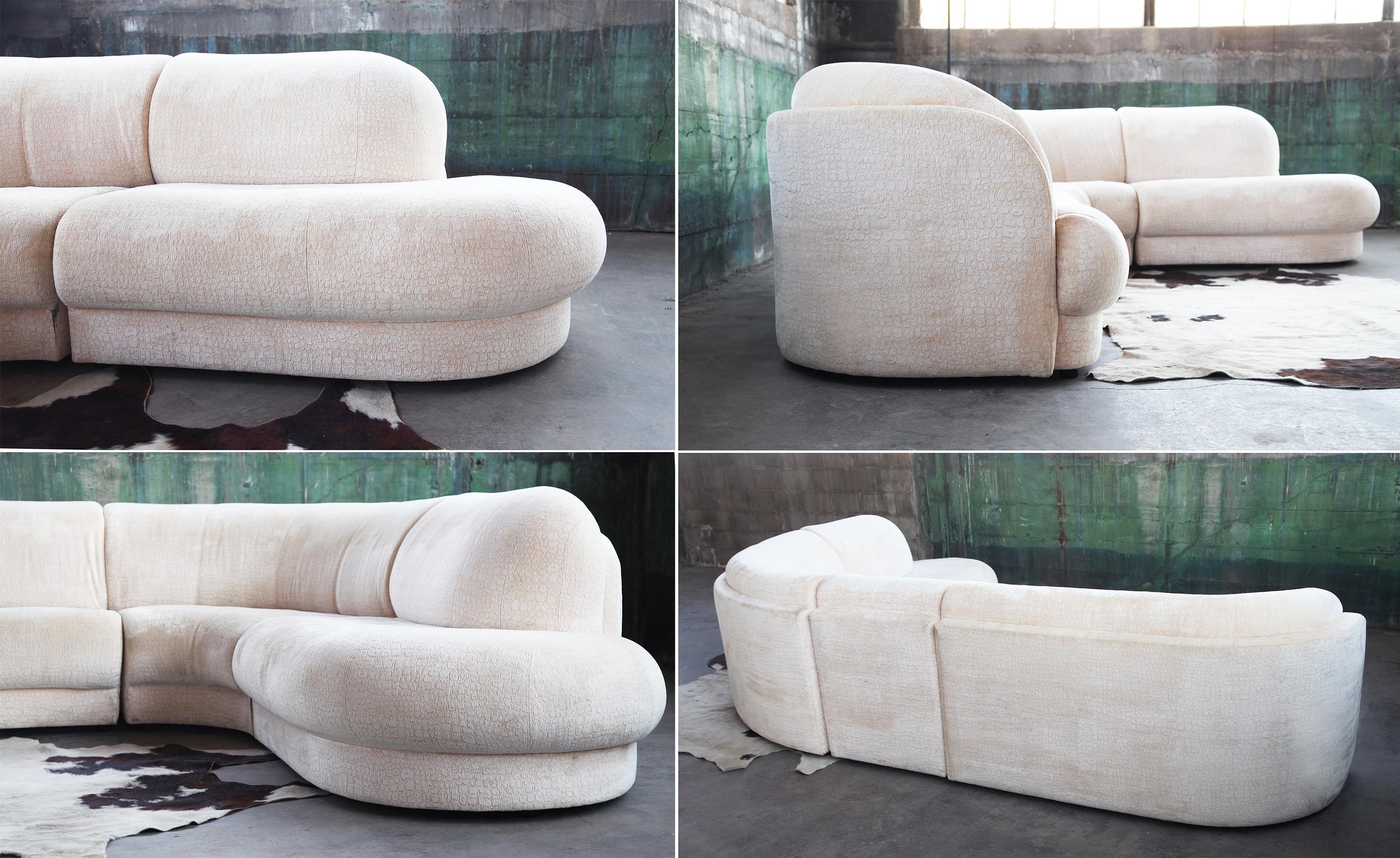 Late 20th Century Postmodern Modular Sofa Sectional-- 4 Pcs