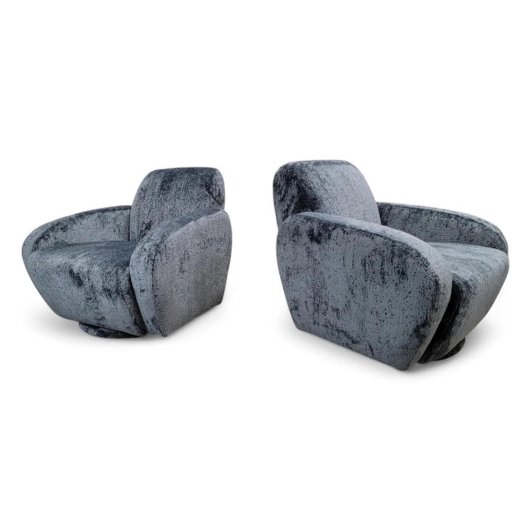 Sillones Giratorios Postmodernos Recién Retapizados en Boucle - Pareja en venta 3