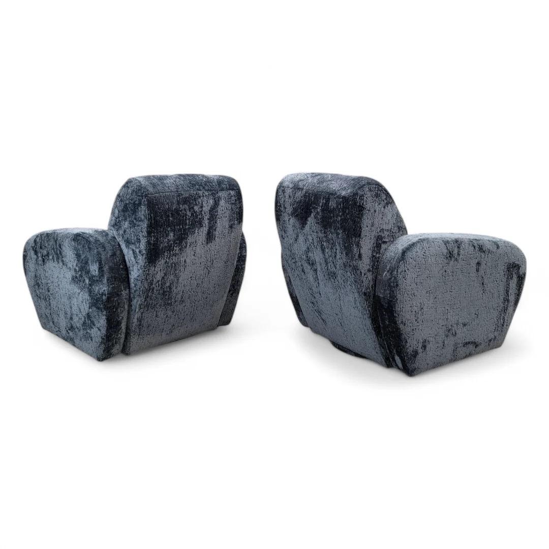 Sillones Giratorios Postmodernos Recién Retapizados en Boucle - Pareja Posmoderno en venta