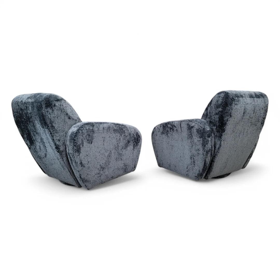 Sillones Giratorios Postmodernos Recién Retapizados en Boucle - Pareja Desconocido en venta
