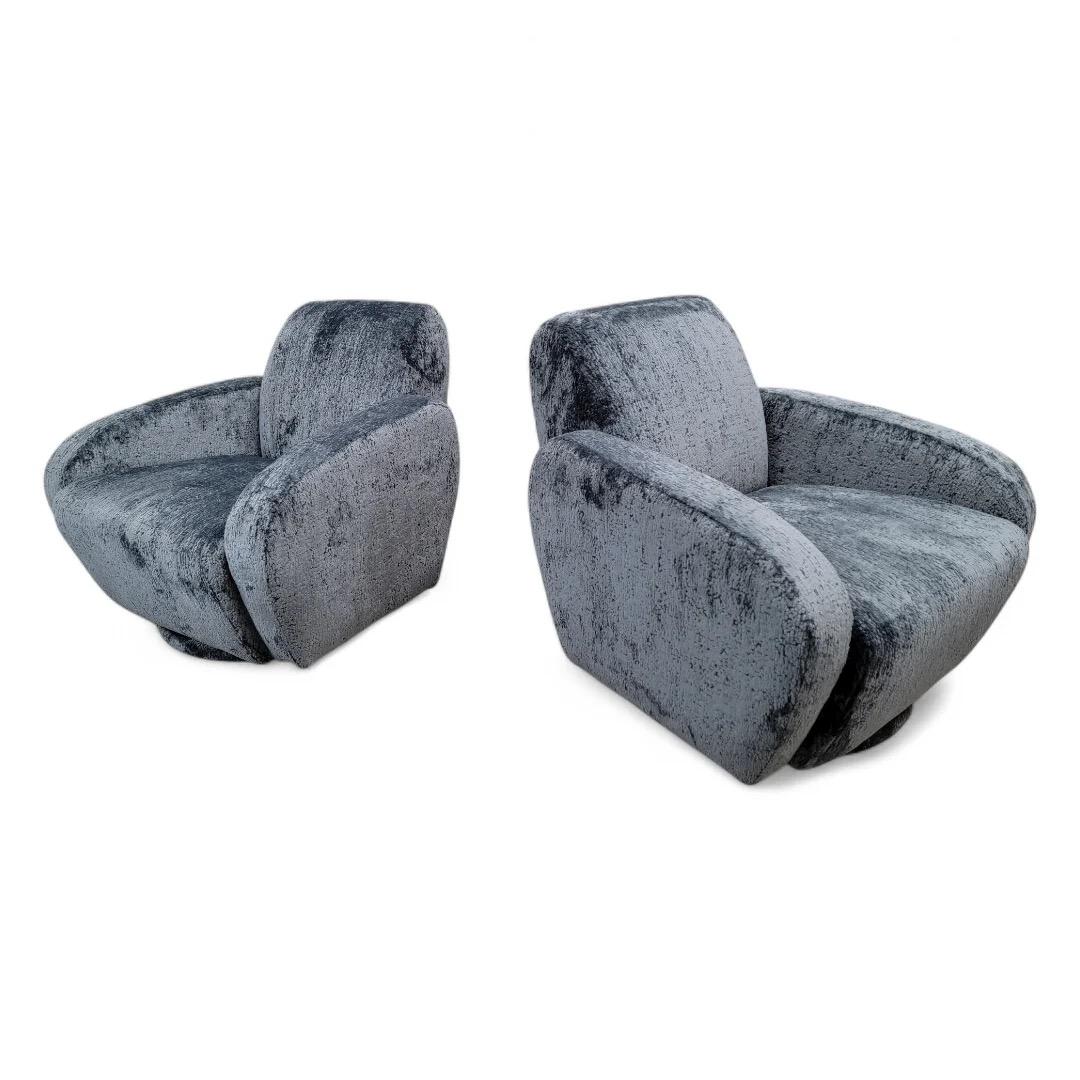 Sillones Giratorios Postmodernos Recién Retapizados en Boucle - Pareja en venta 2