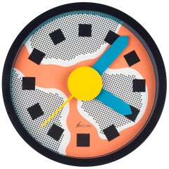 Vintage Postmodern Wall Clock by Du Pasquier and Sowden for Neos, Italy, 1988