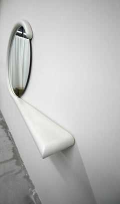 Postmodern Wall Mirror with Console Shelf by Jay Spectre