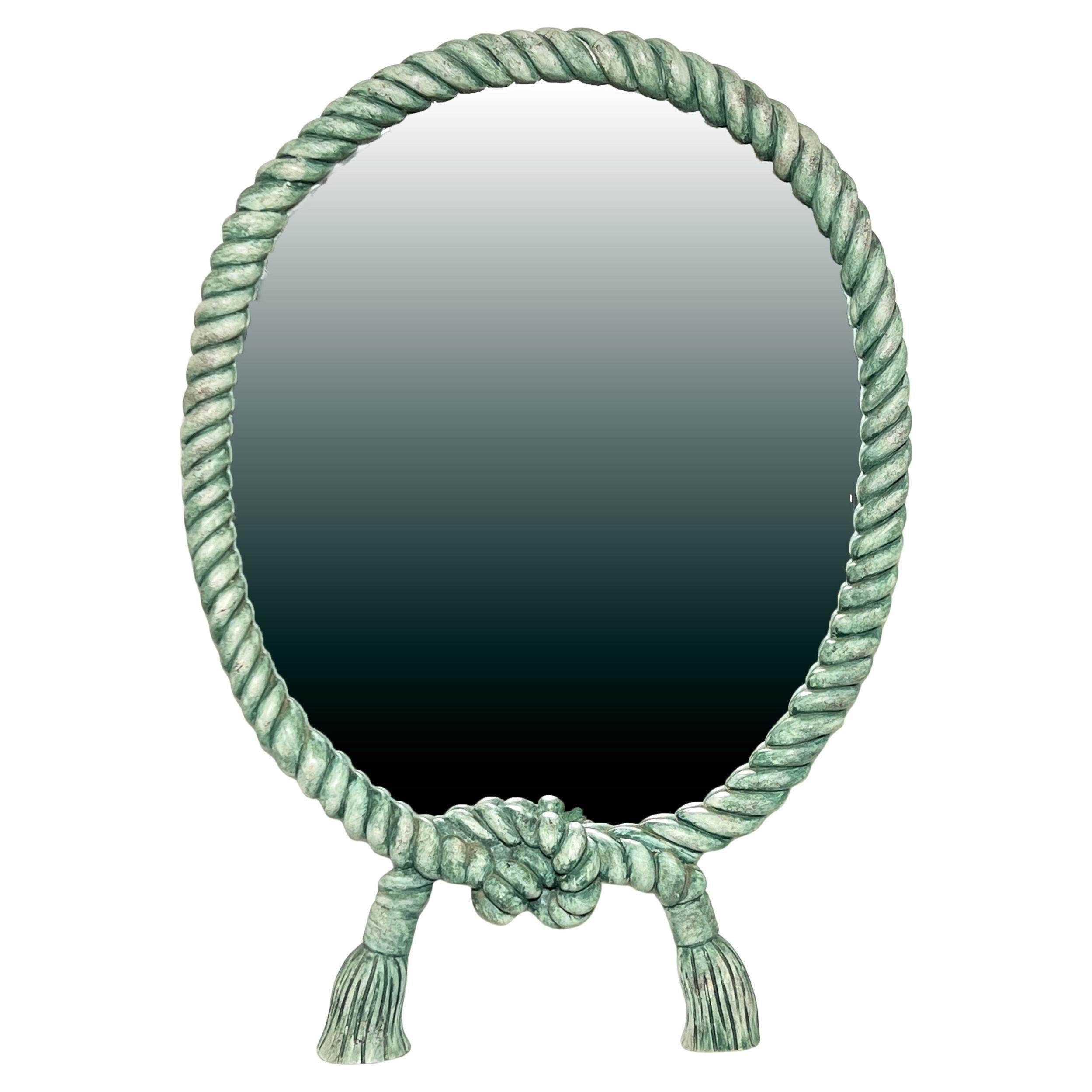 Postmodern Wall Mirror With Faux Knotted Rope Motif, By Turner, Dated 1984 en vente