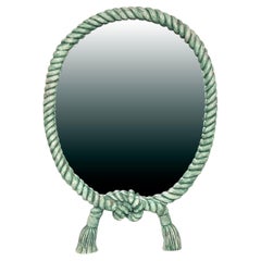 Postmodern Wall Mirror With Faux Knotted Rope Motif, By Turner, Dated 1984