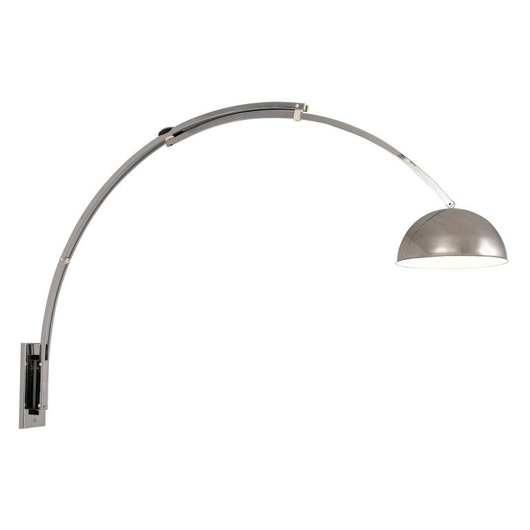 Postmodern Wall-Mounted Pendant Lamp in Metal For Sale at 1stDibs ... - Curved Minimalist Wall Mounted Pendant Lights