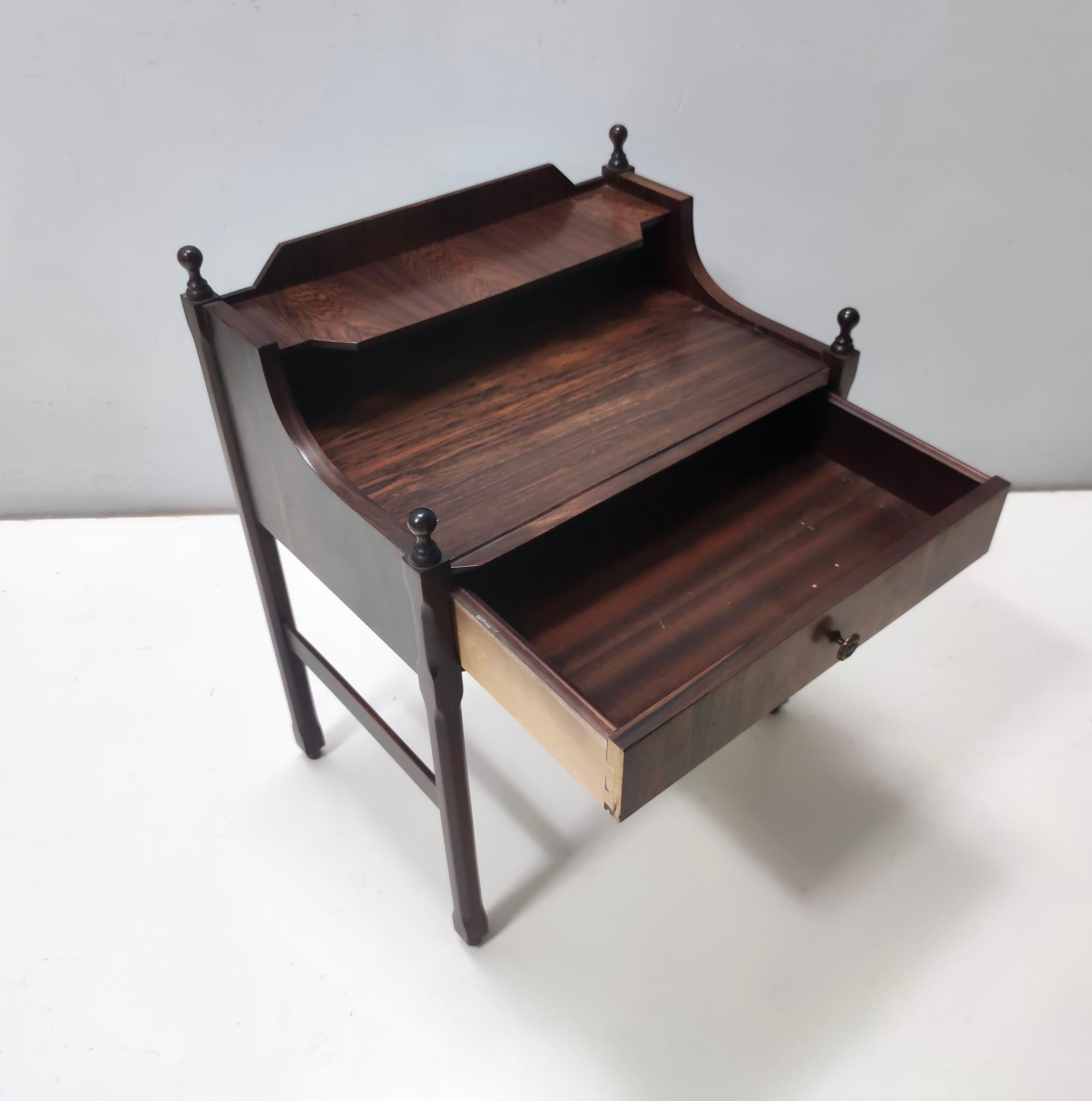 Late 20th Century Postmodern Walnut Nightstand, Italy 1970s For Sale