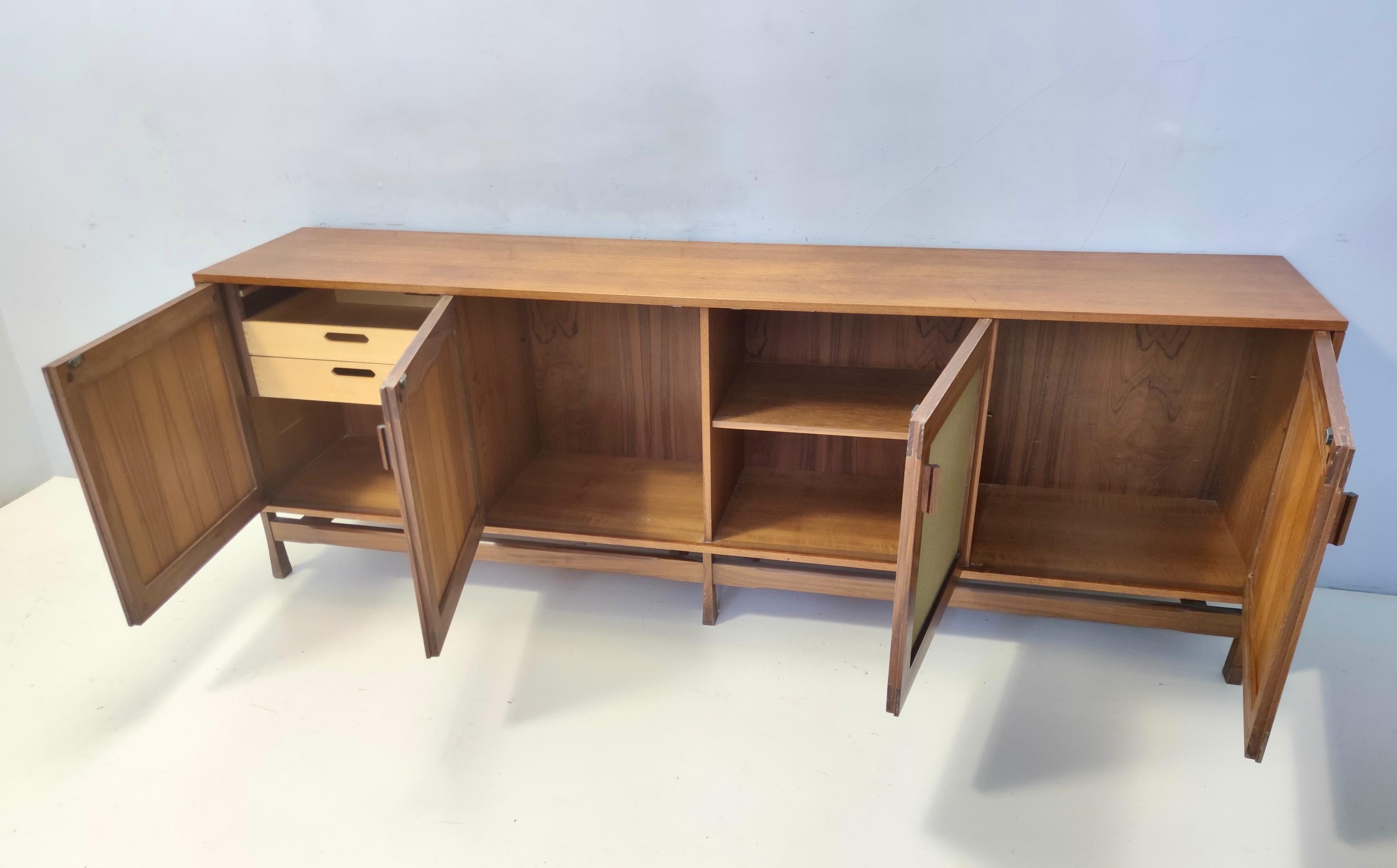 Late 20th Century Postmodern Walnut Sideboard Produced by Saima, Pavia, Italy For Sale