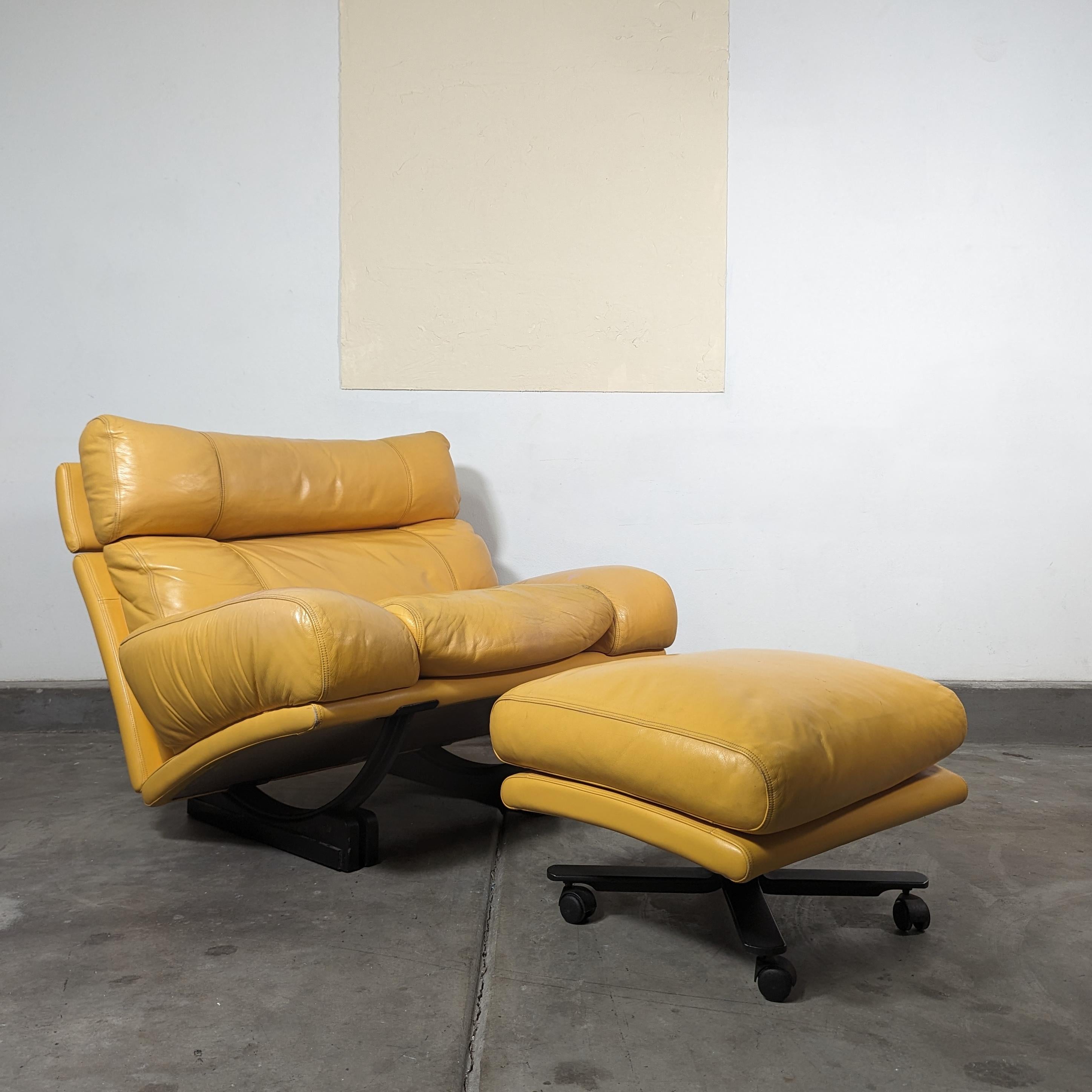 Italian Postmodern Walse Leather Lounge Chair by Tito Agnoli for Poltrona Frau, c1990s For Sale