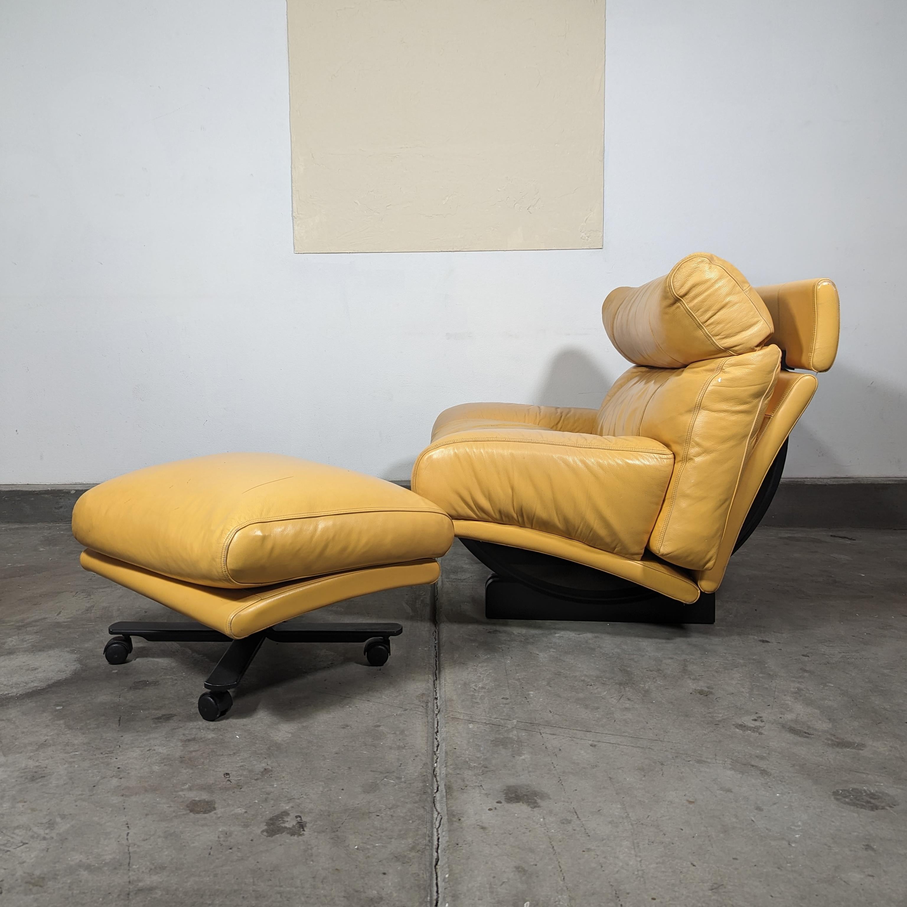 Postmodern Walse Leather Lounge Chair by Tito Agnoli for Poltrona Frau, c1990s For Sale 1