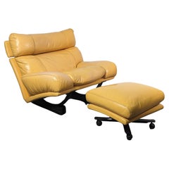 Postmodern Walse Leather Lounge Chair by Tito Agnoli for Poltrona Frau, c1990s