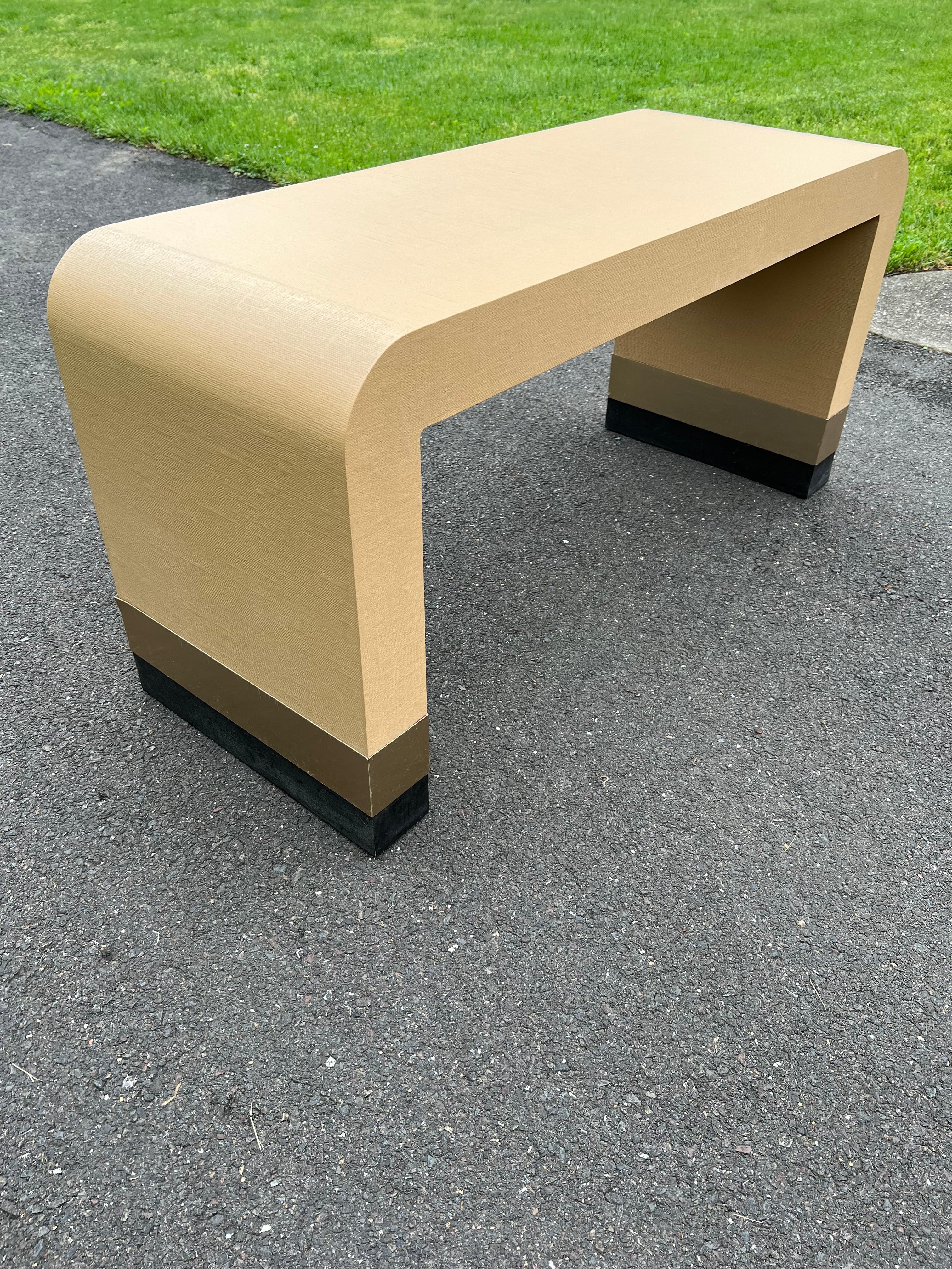 Post-Modern Postmodern Waterfall Console Table in Karl Springer Style For Sale