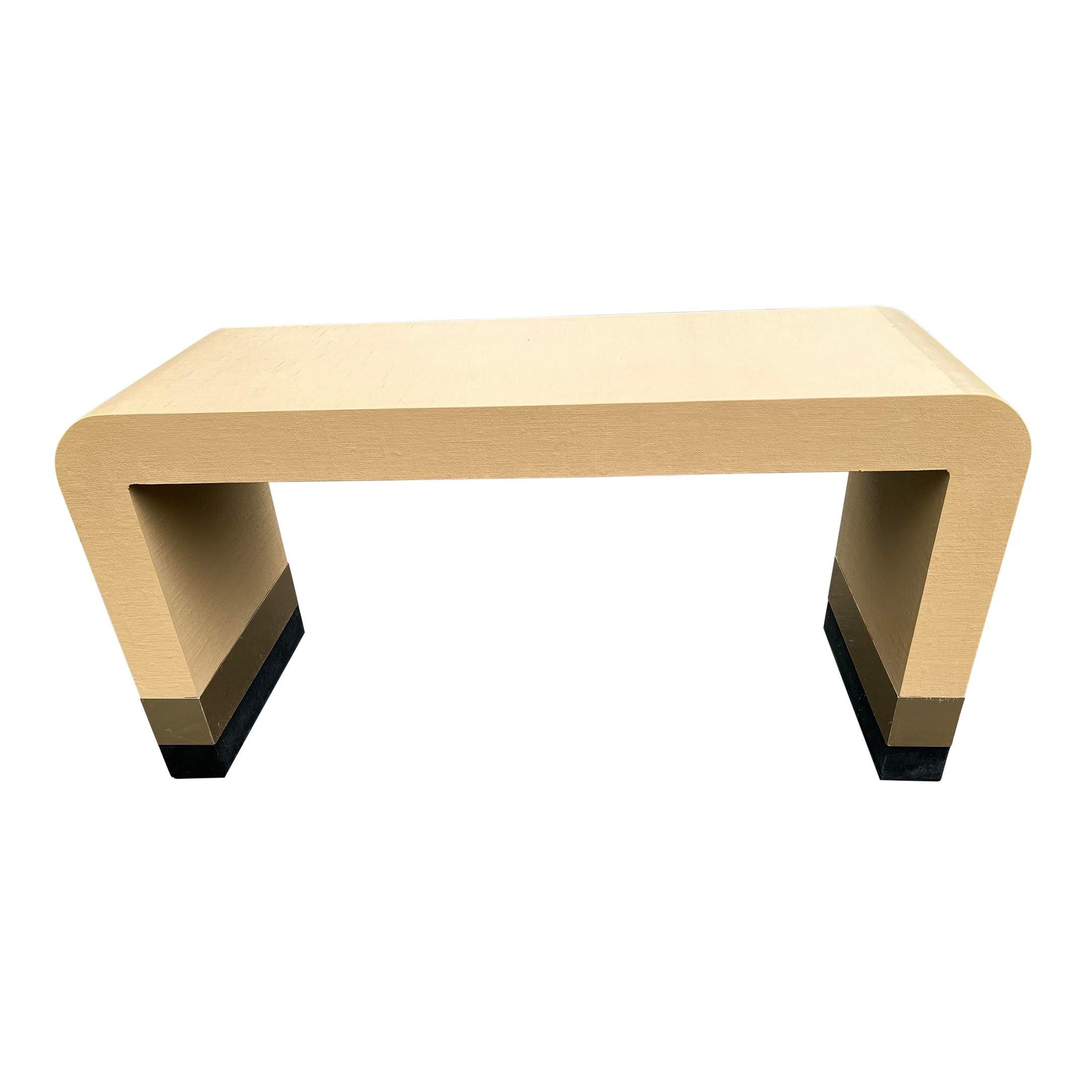 Postmodern Waterfall Console Table in Karl Springer Style For Sale