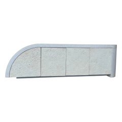 Postmodern Waterfall Faux Stone Credenza in The Karl Springer's Style. C 1980s